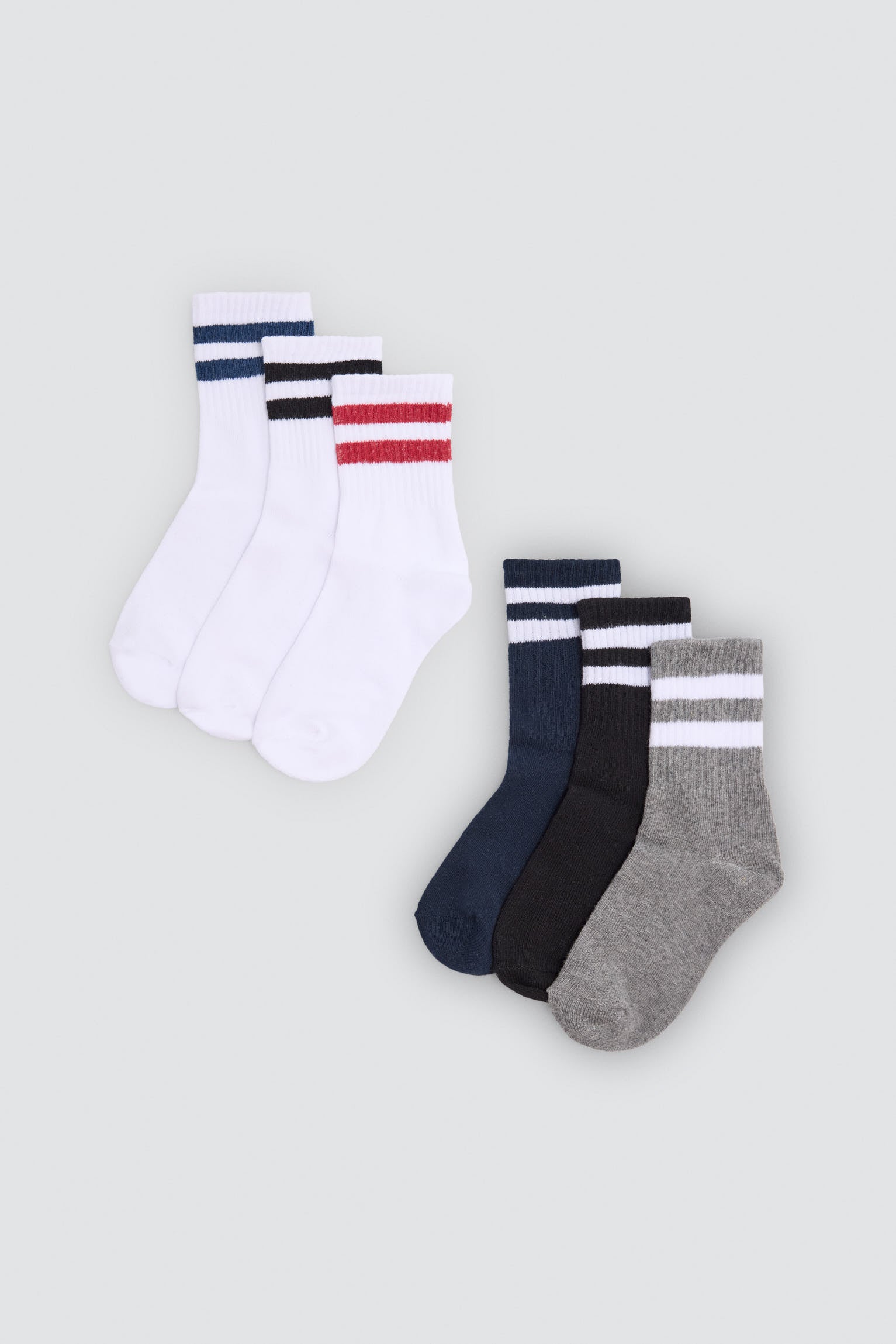 Lot de 6 chaussettes garçon style sport détails rayures contrastantes