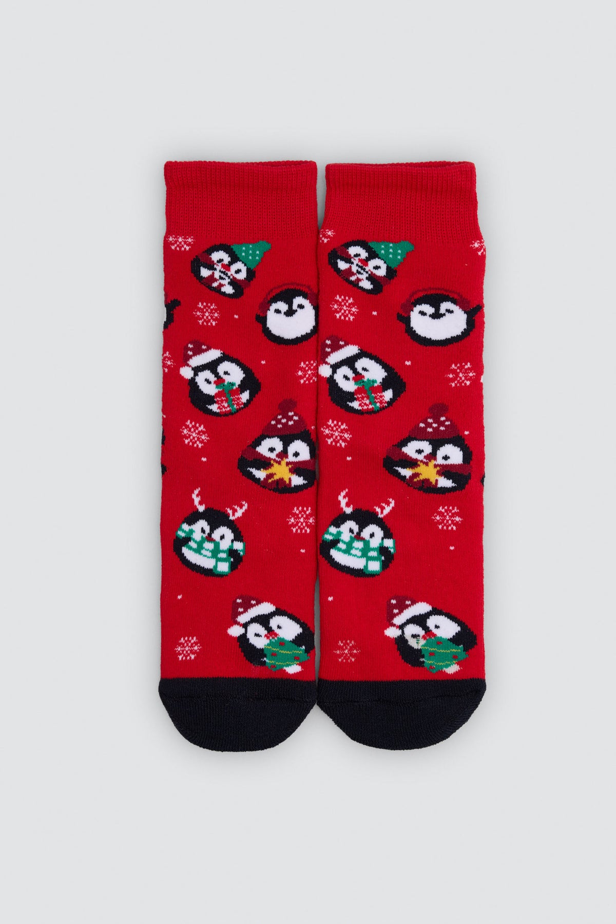 Lot de 2 chaussettes enfant de Noël avec rennes et pingouins