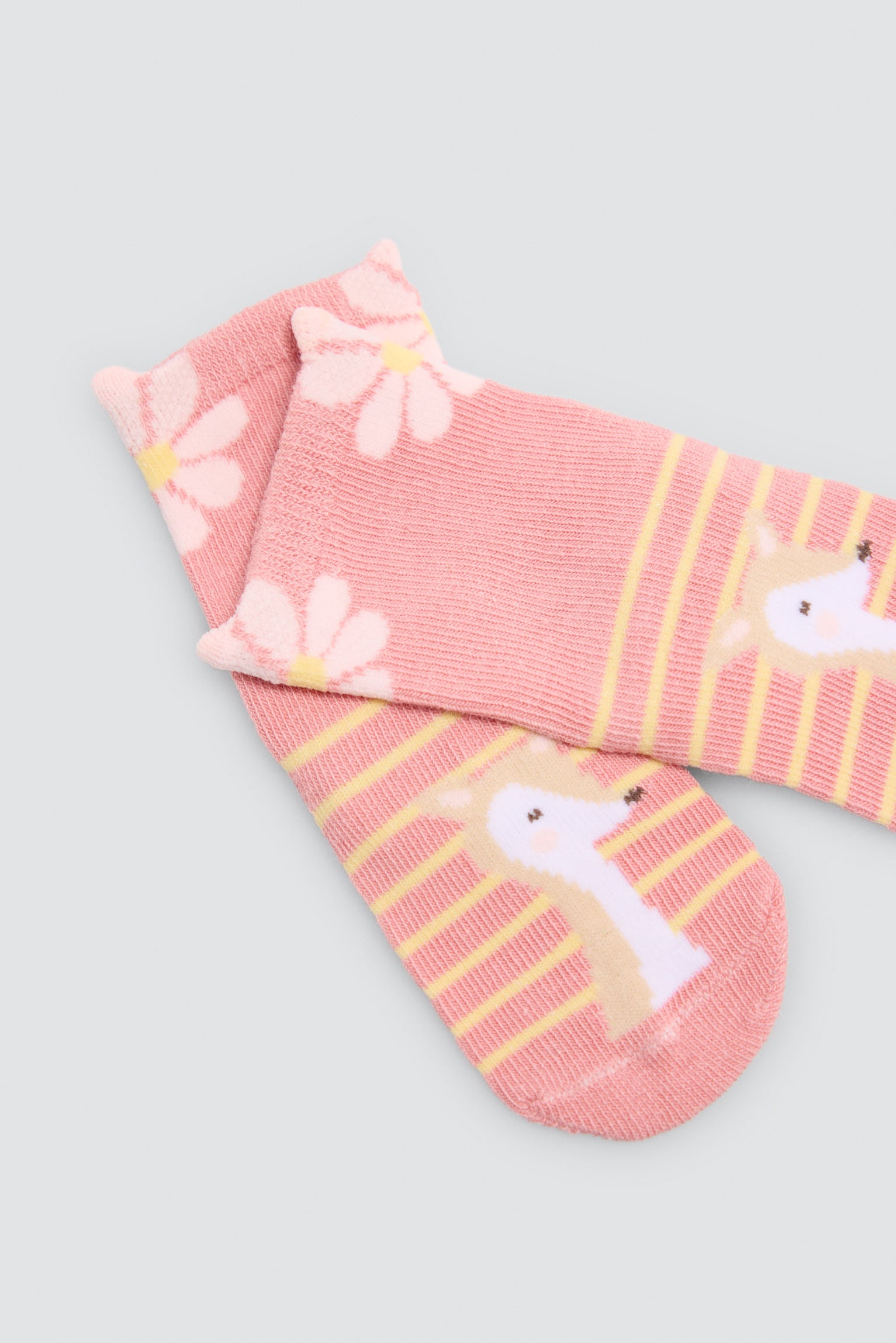 Lot de 4 chaussettes bébé imprimé fleurs et renards