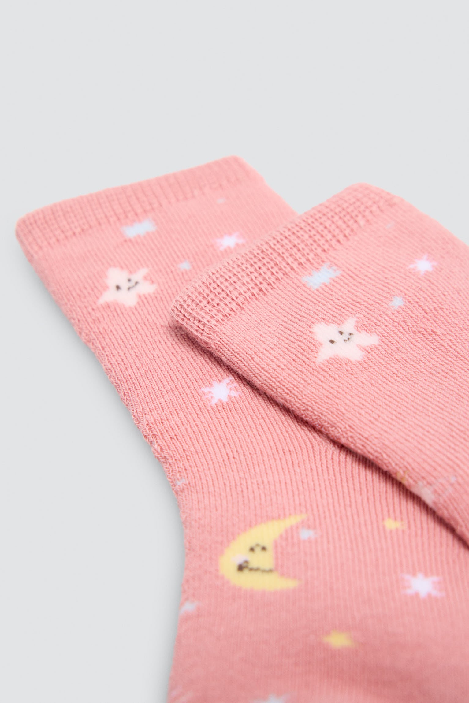 Lot de 4 chaussettes thermiques bébé imprimé lunes et étoiles