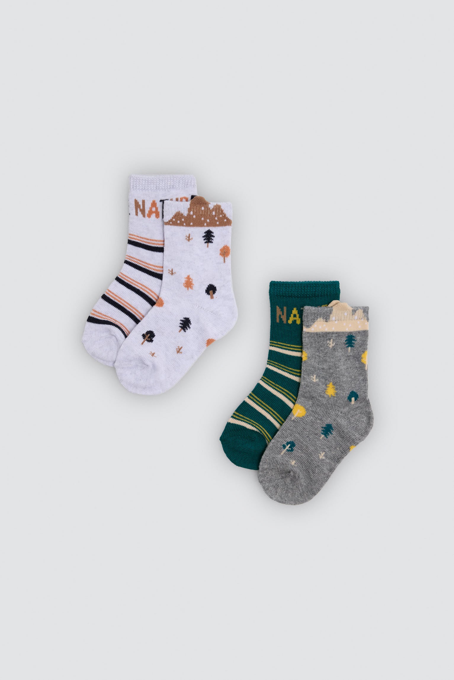 Lot de 4 chaussettes bébé imprimé nature