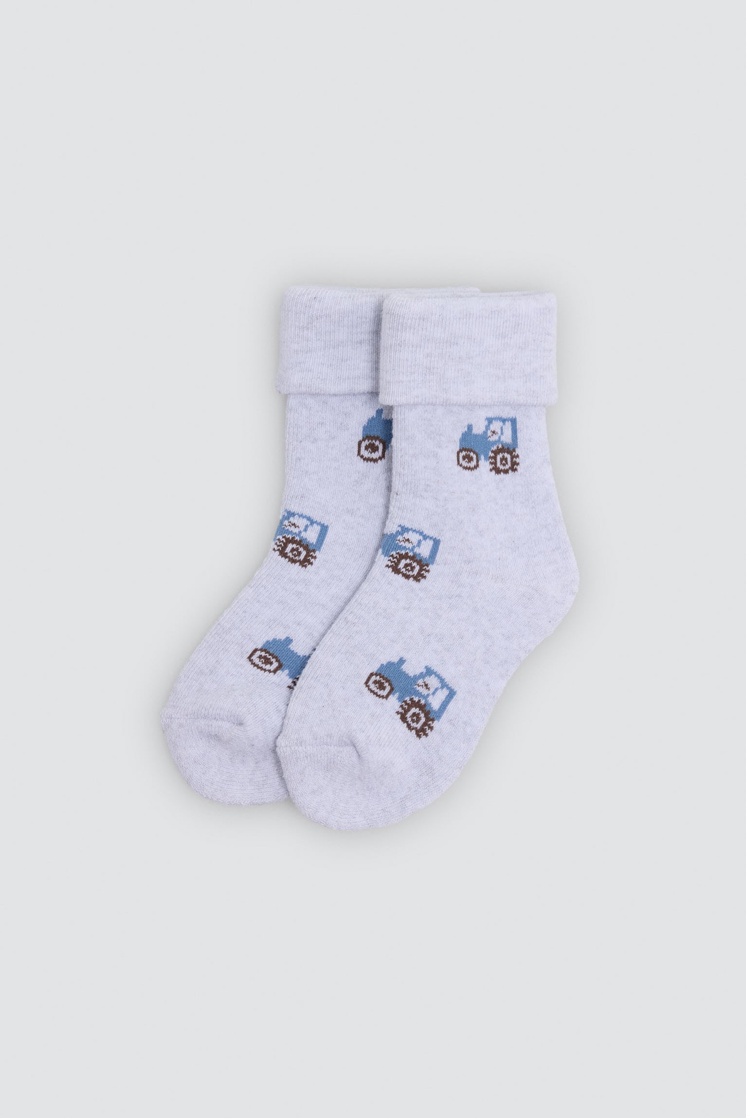 Lot de 4 chaussettes thermiques bébé imprimé tracteurs et cochons