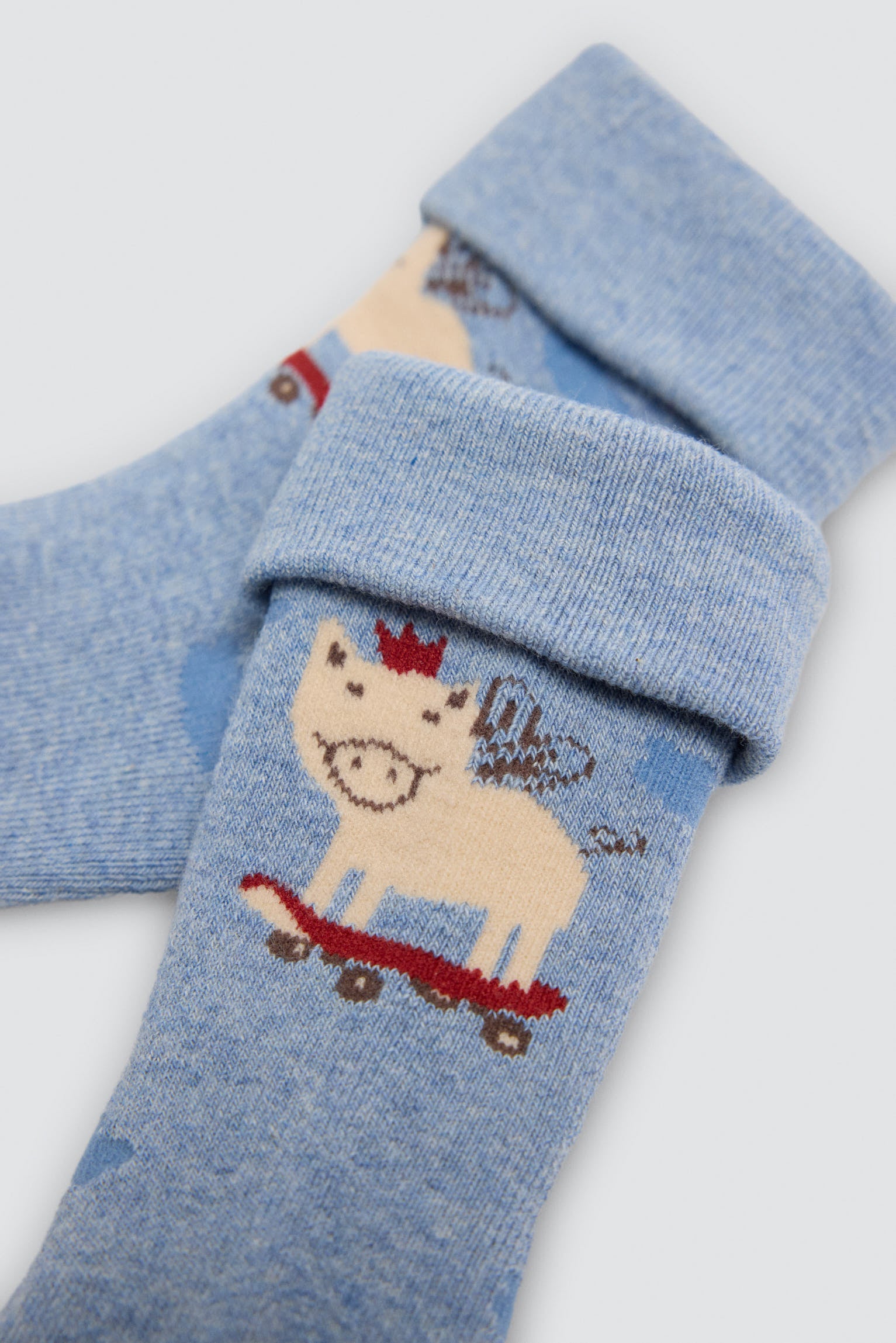 Lot de 4 chaussettes thermiques bébé imprimé tracteurs et cochons