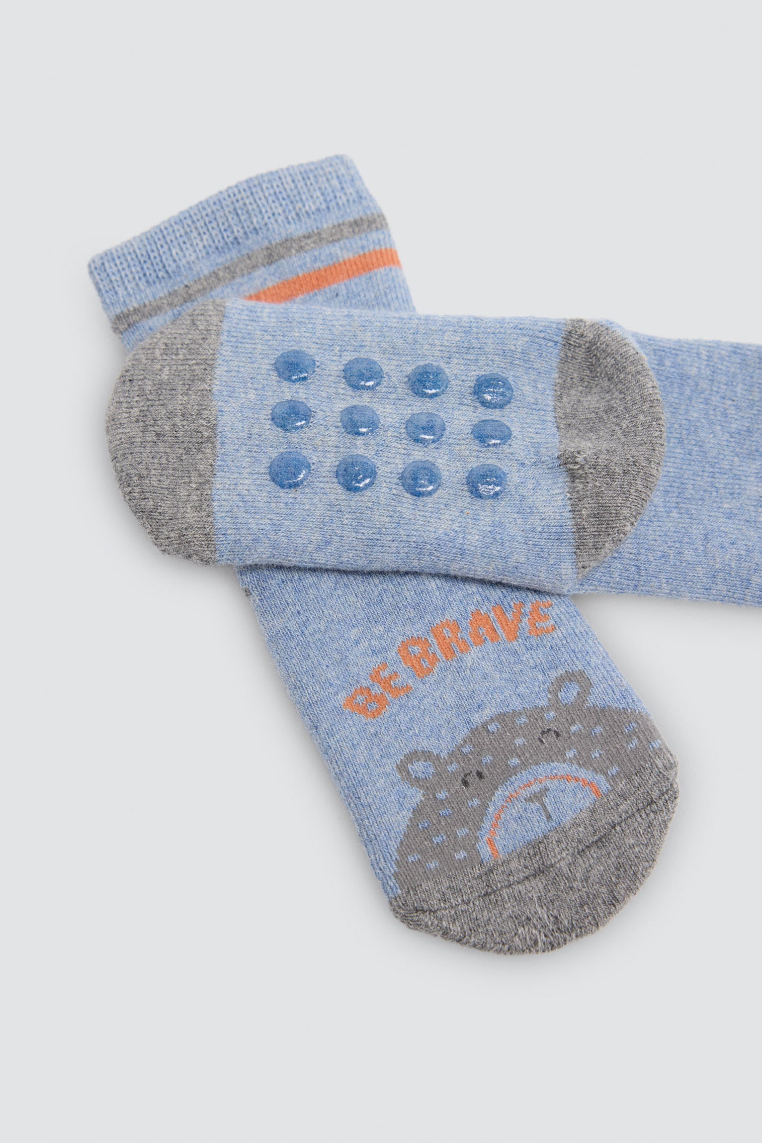 Lot de 4 chaussettes thermiques antidérapantes bébé imprimé ours amusants