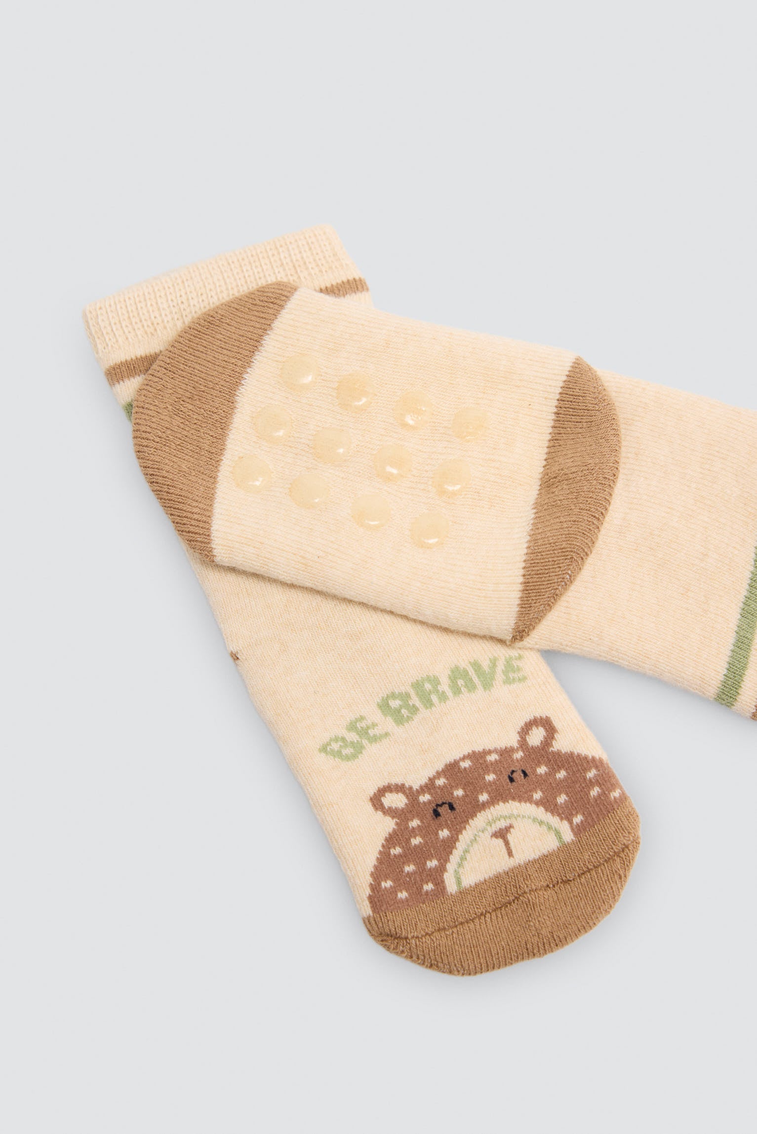 Lot de 4 chaussettes thermiques antidérapantes bébé imprimé ours amusants