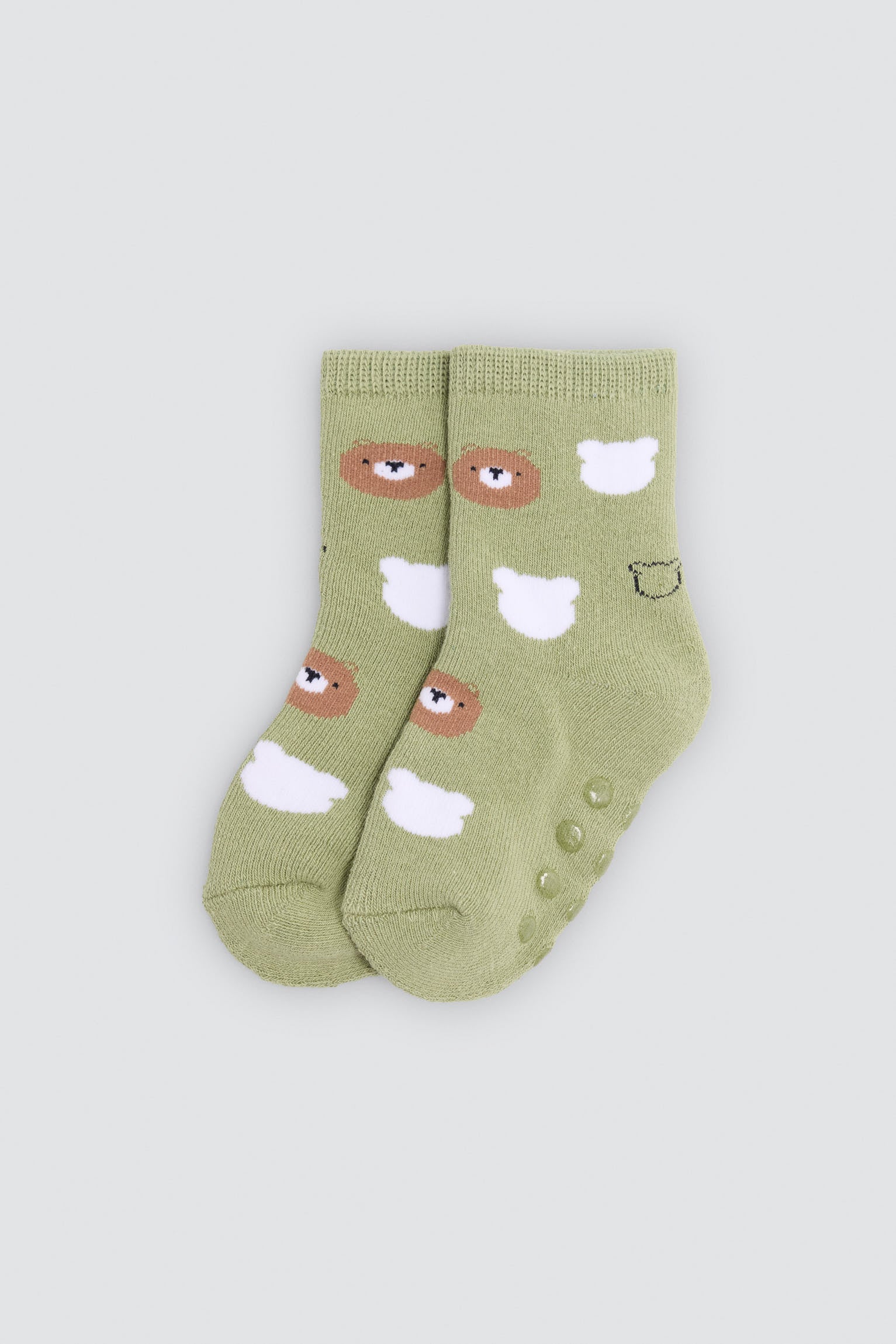 Lot de 4 chaussettes thermiques antidérapantes bébé imprimé ours amusants