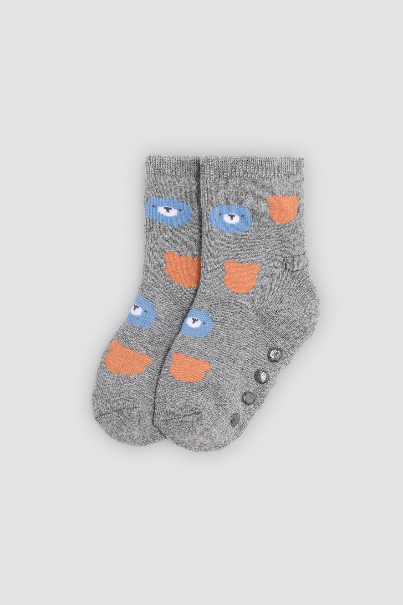 Lot de 4 chaussettes thermiques antidérapantes bébé imprimé ours amusants
