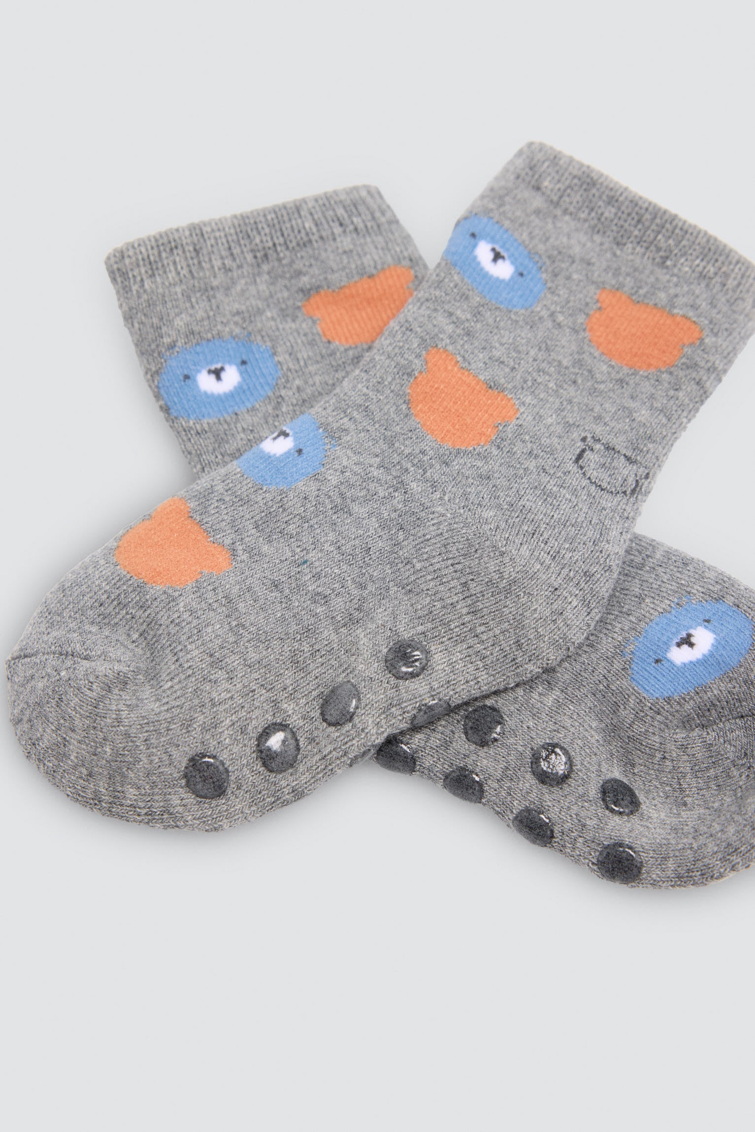 Lot de 4 chaussettes thermiques antidérapantes bébé imprimé ours amusants