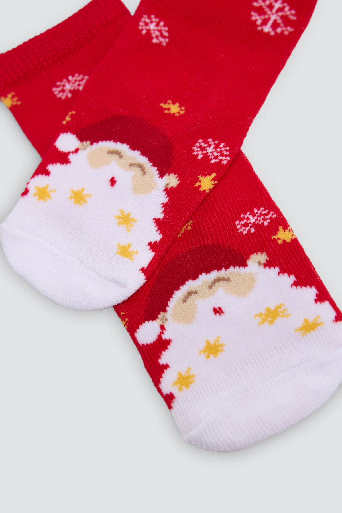 Lot de 2 chaussettes bébé de Noël avec rennes et Père Noël
