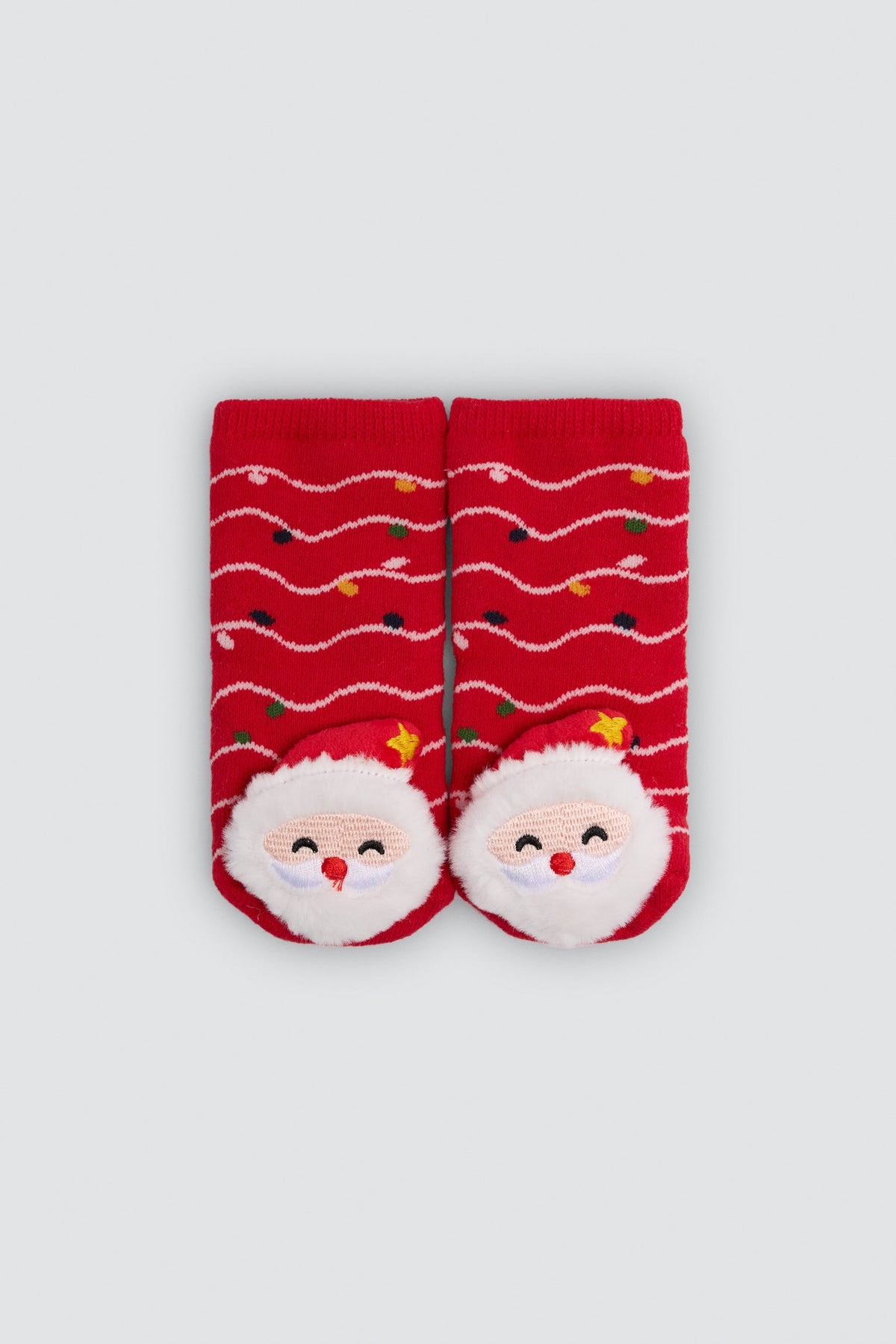 Lot de 2 chaussettes thermiques antidérapantes sensorielles bébé Noël Père Noël