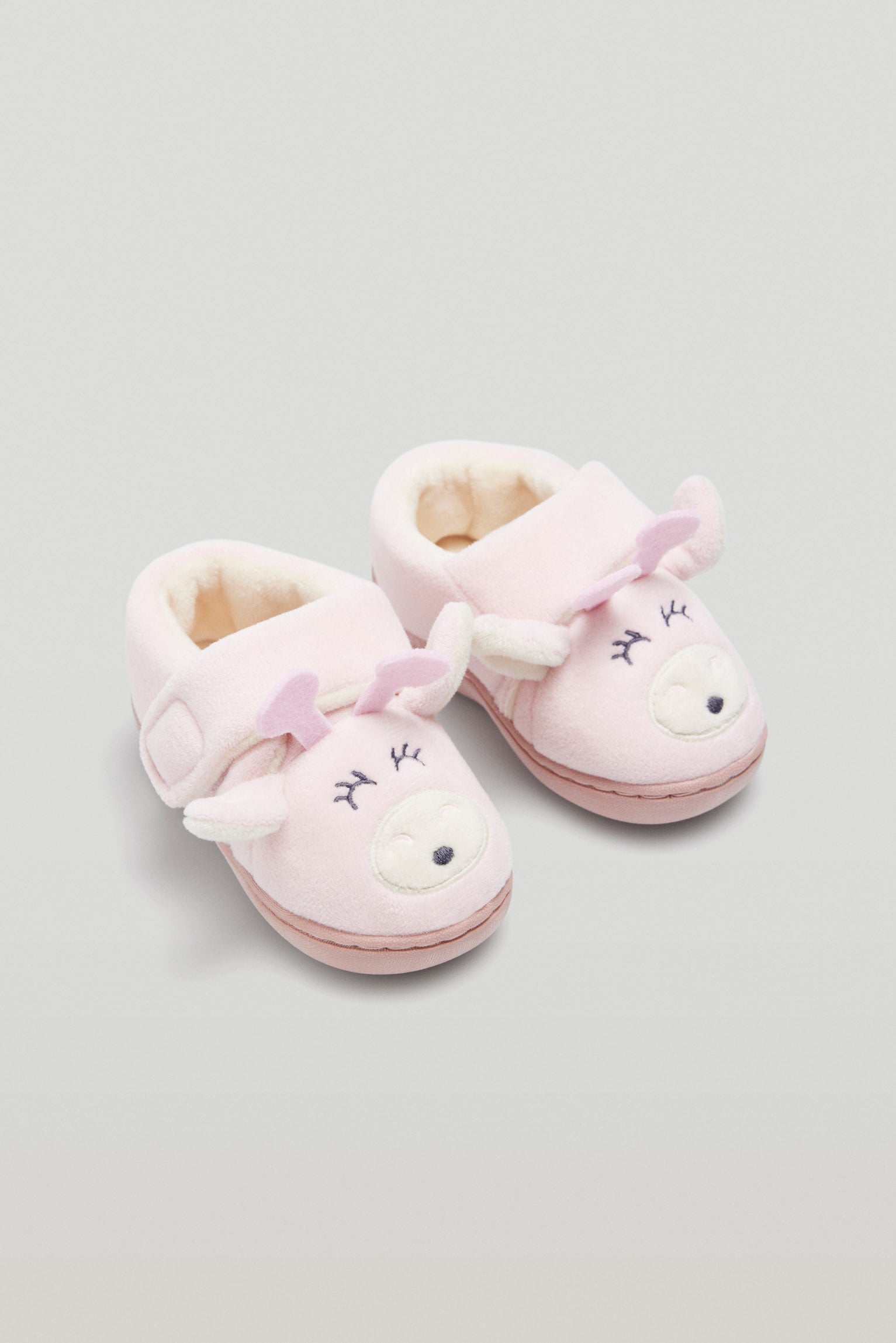 Chaussons bébé avec fermeture adhésive rose