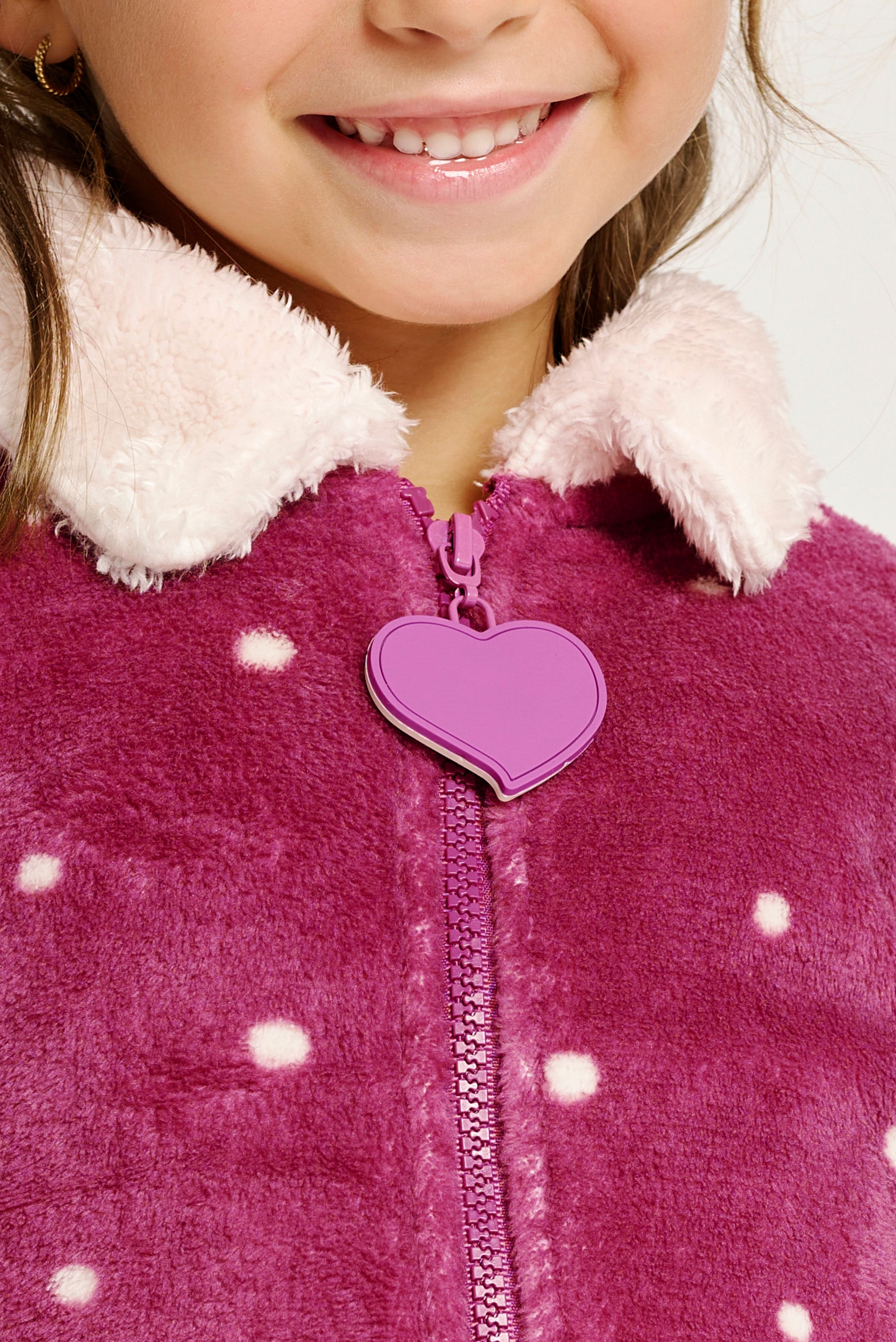Robe enfant 2-8 ans, imprimé pois et détails en peau de mouton | MUYDEMI