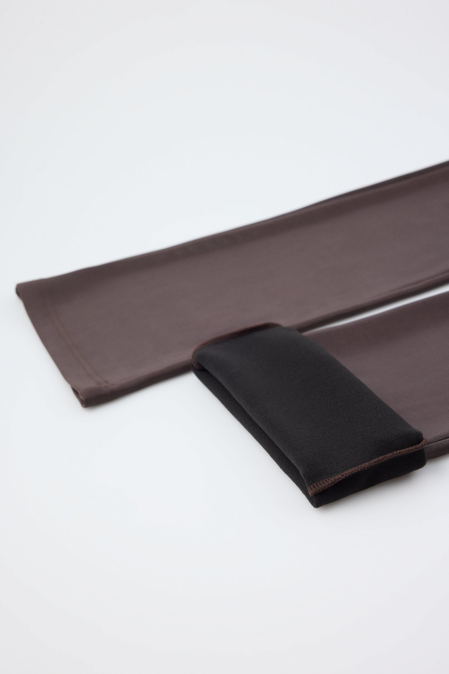 THERMIQUE legging évasé effet cuir marron chocolat