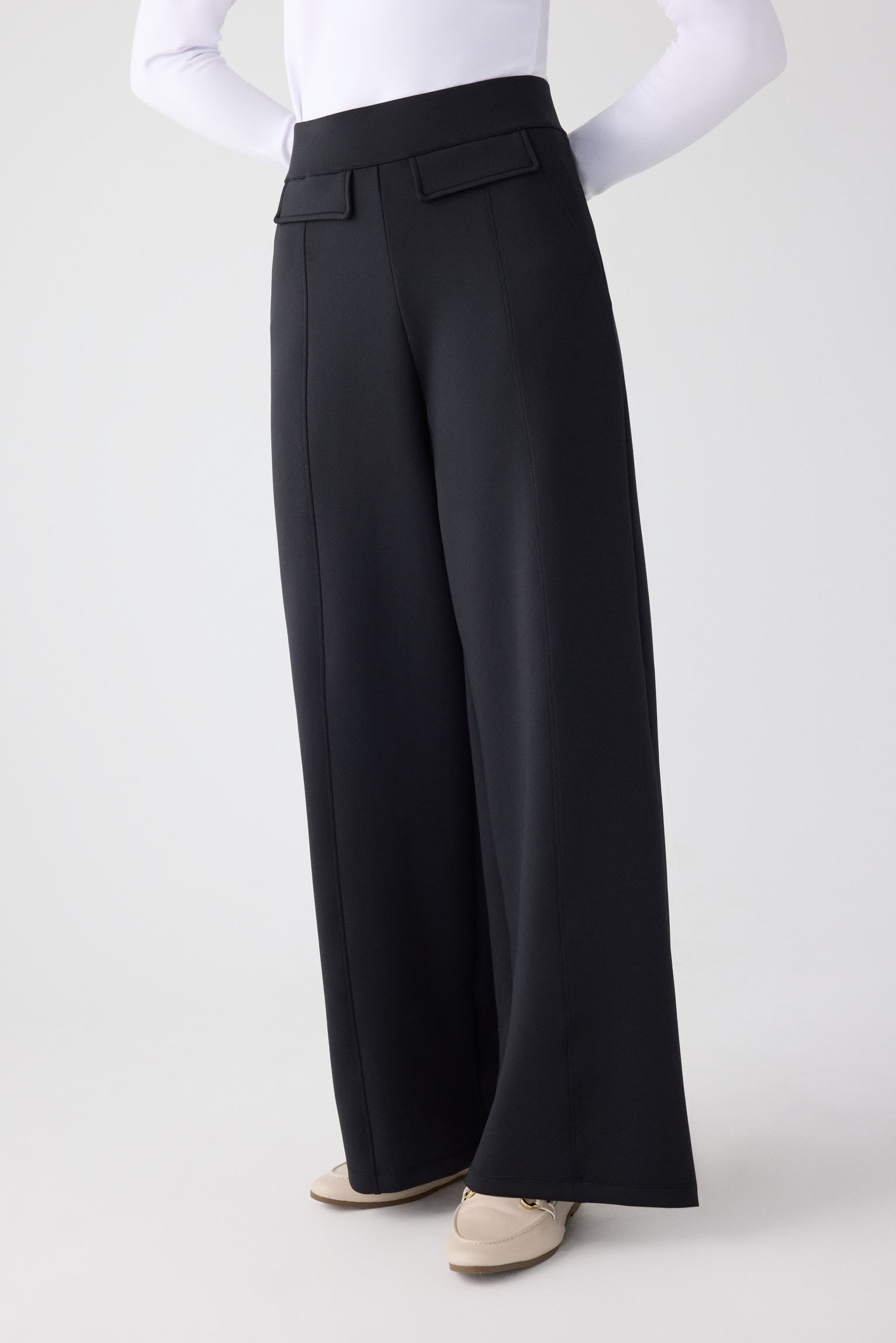 70473-negro-pantalon-mujer-ancho-de-tiro-alto-nervio-central-verde-negro