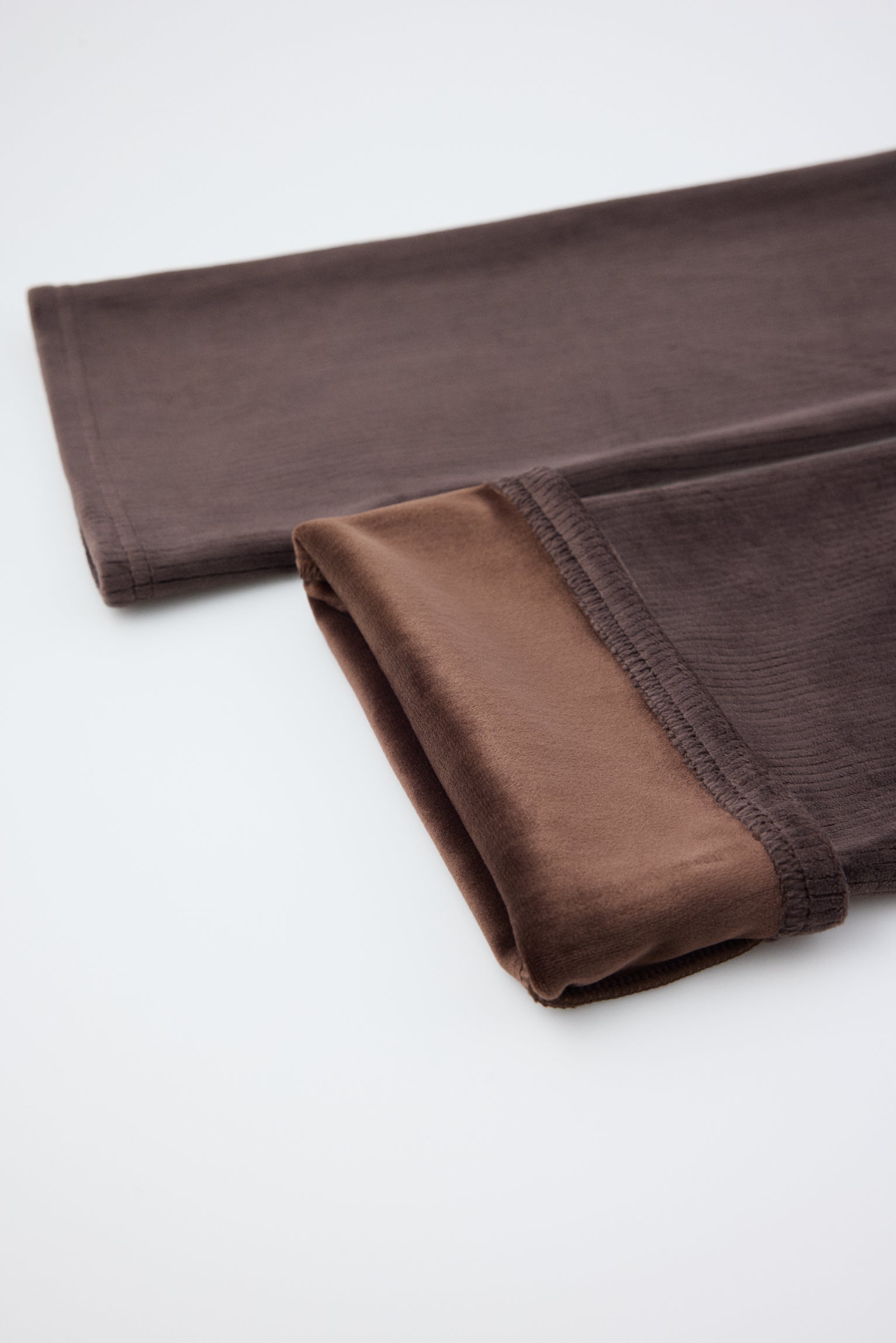ULTRA THERMIQUE legging évasé effet velours côtelé marron chocolat