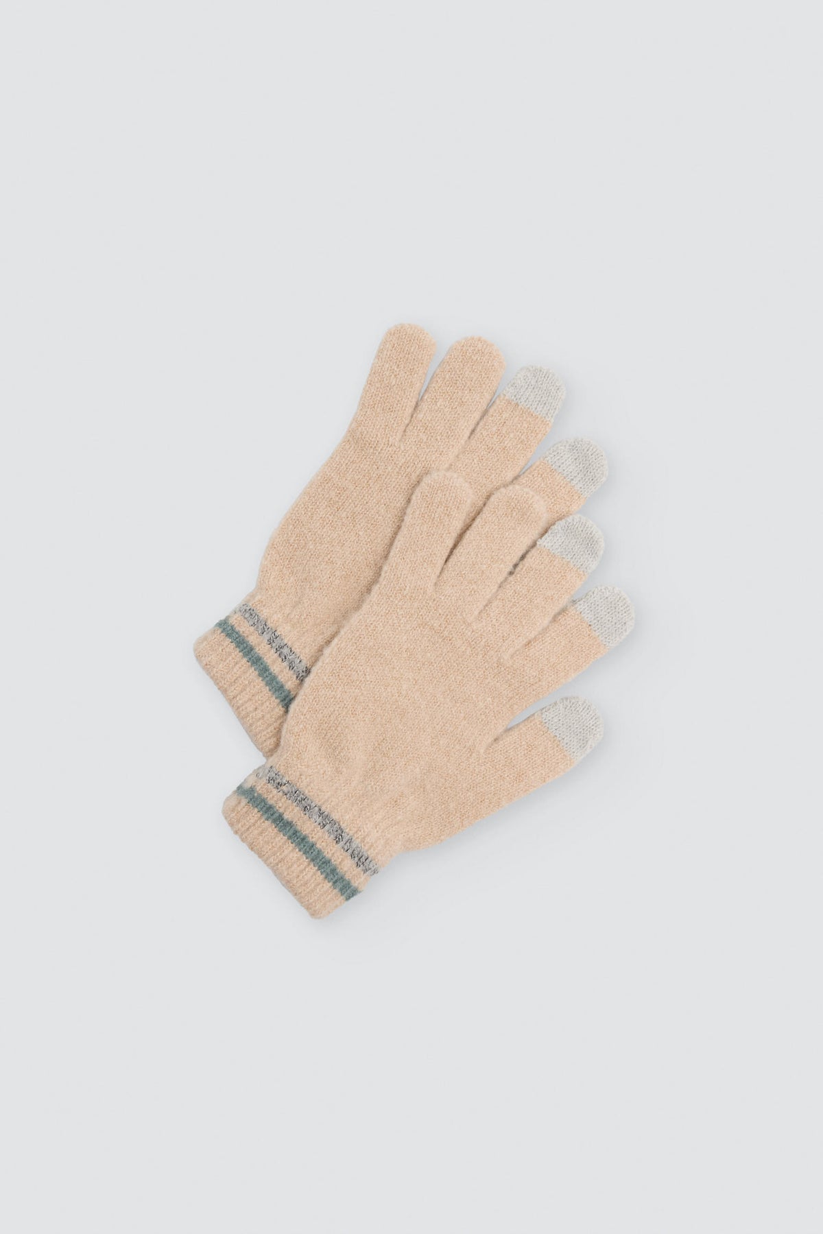 Guantes de punto táctiles mujer beige