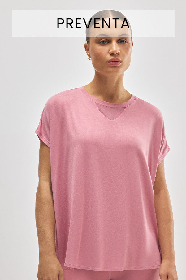PRÉVENTE T-shirt de sport rose à manches courtes