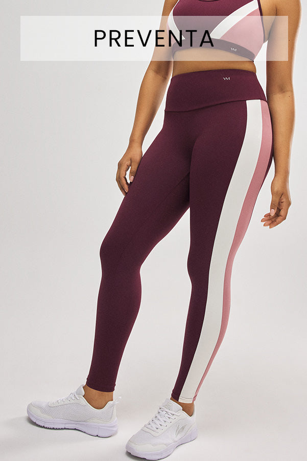 PRÉVENTE Legging de sport effet push-up color block bordeaux