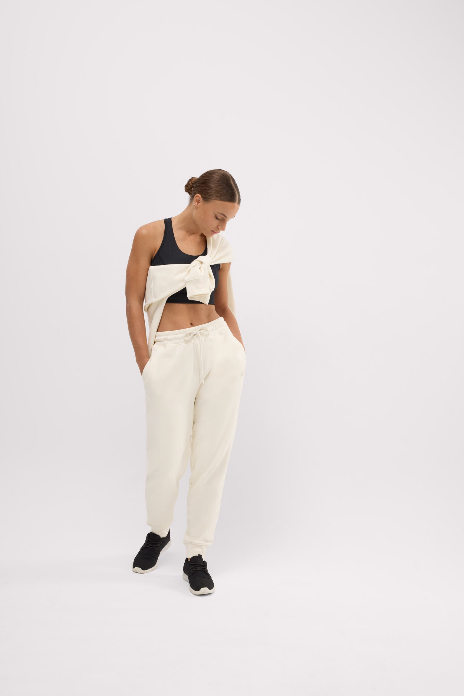 Ensemble de sport avec intérieur molletonné Sweat-shirt et pantalon de jogging ivoire Collection Voyage