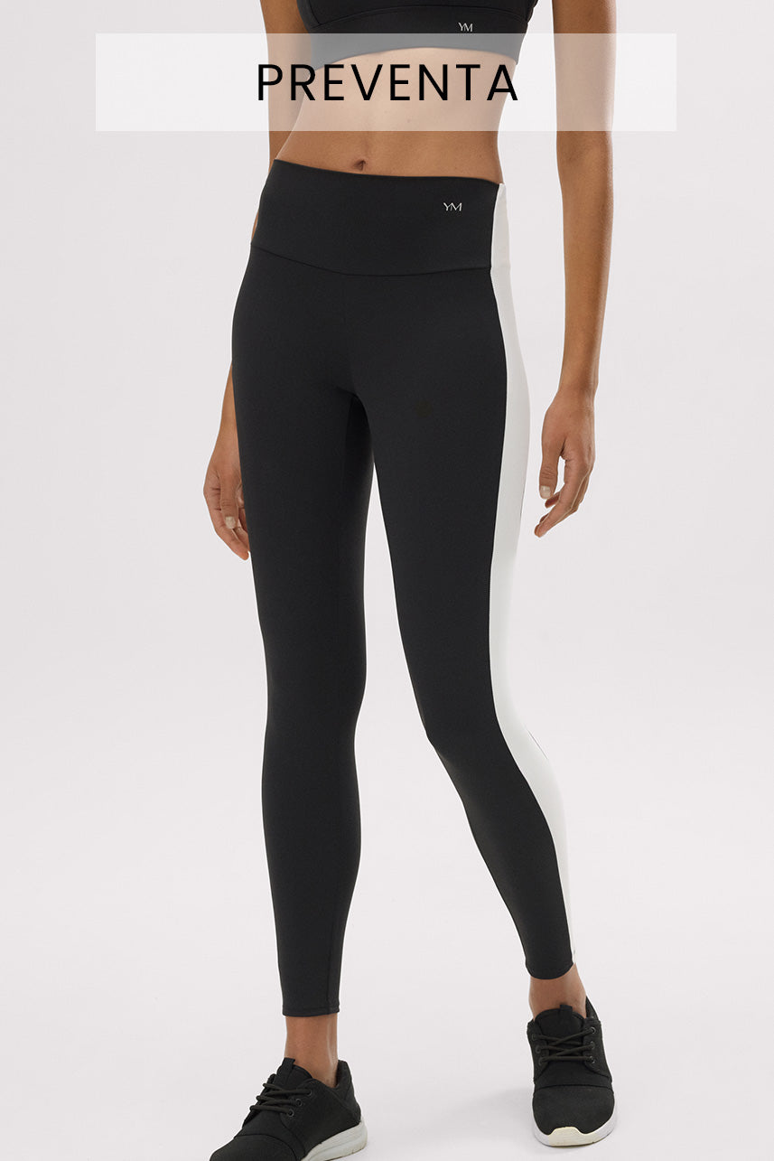PRÉVENTE Leggings de sport longs noirs effet push-up avec bande contrastante