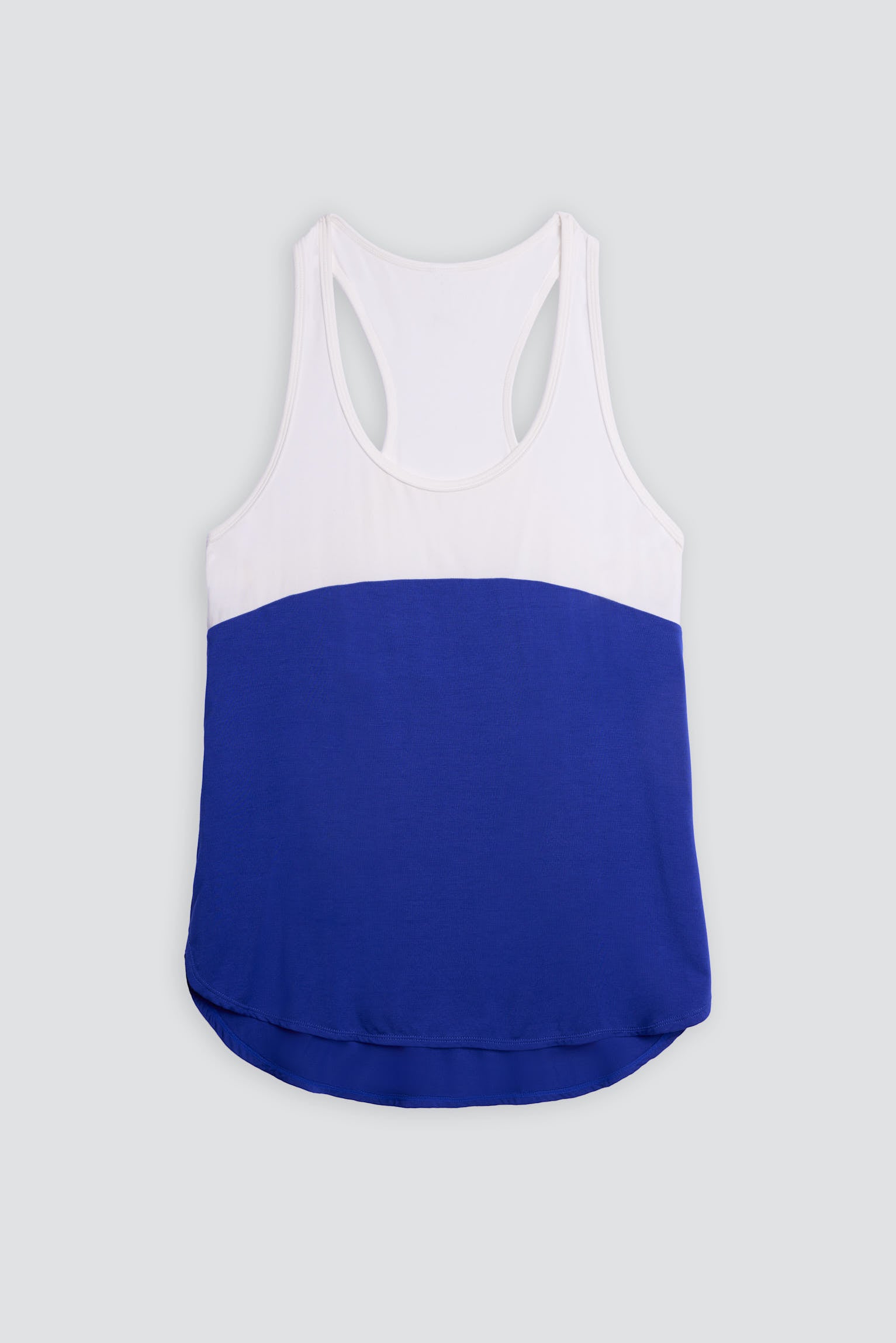 PREVENTA Camiseta deportiva tirantes nadadora blanca y azul eléctrico - Ysabel Mora