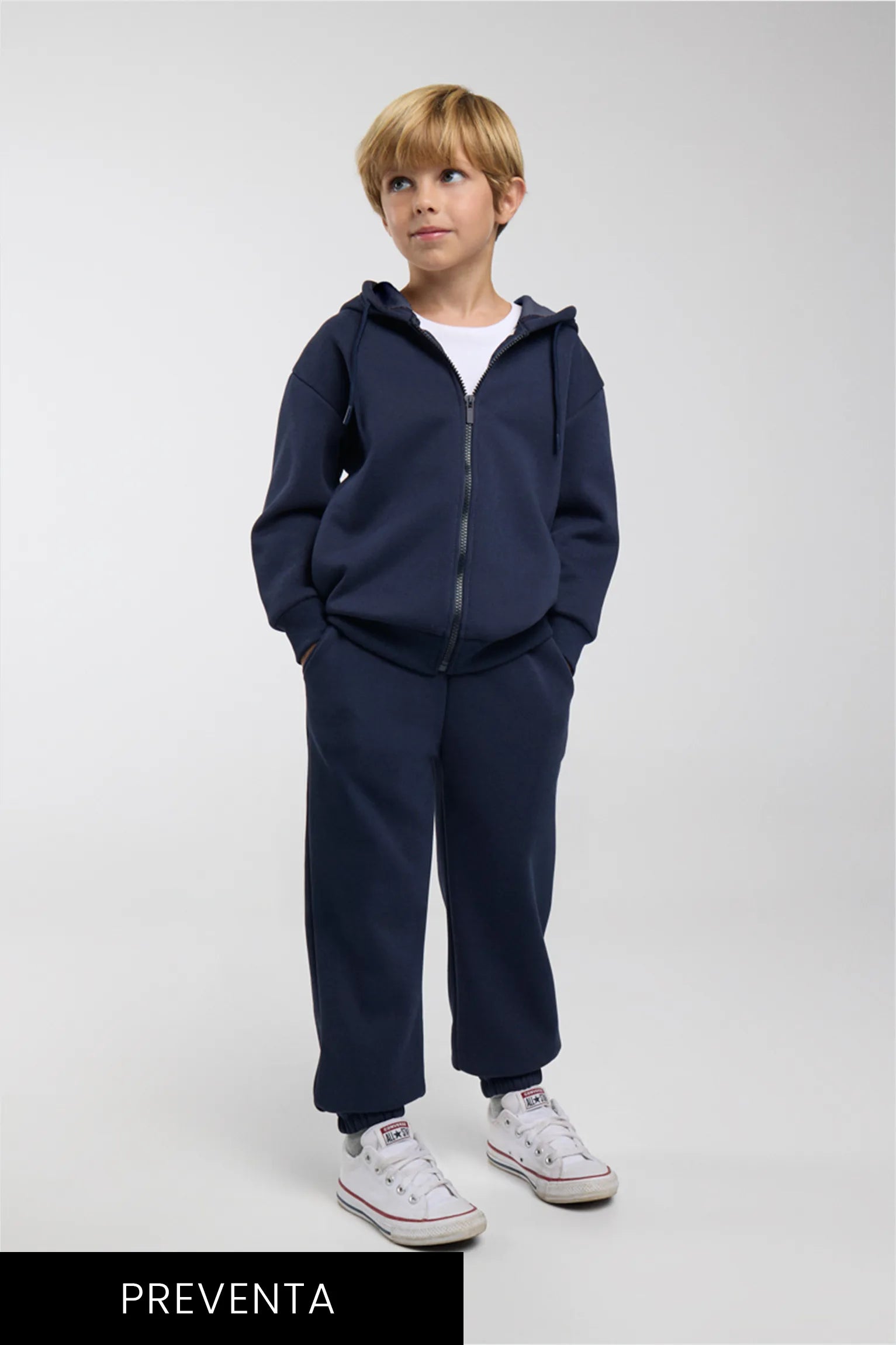 PRÉCOMMANDE survêtement garçon gratté marine avec veste et jogging large