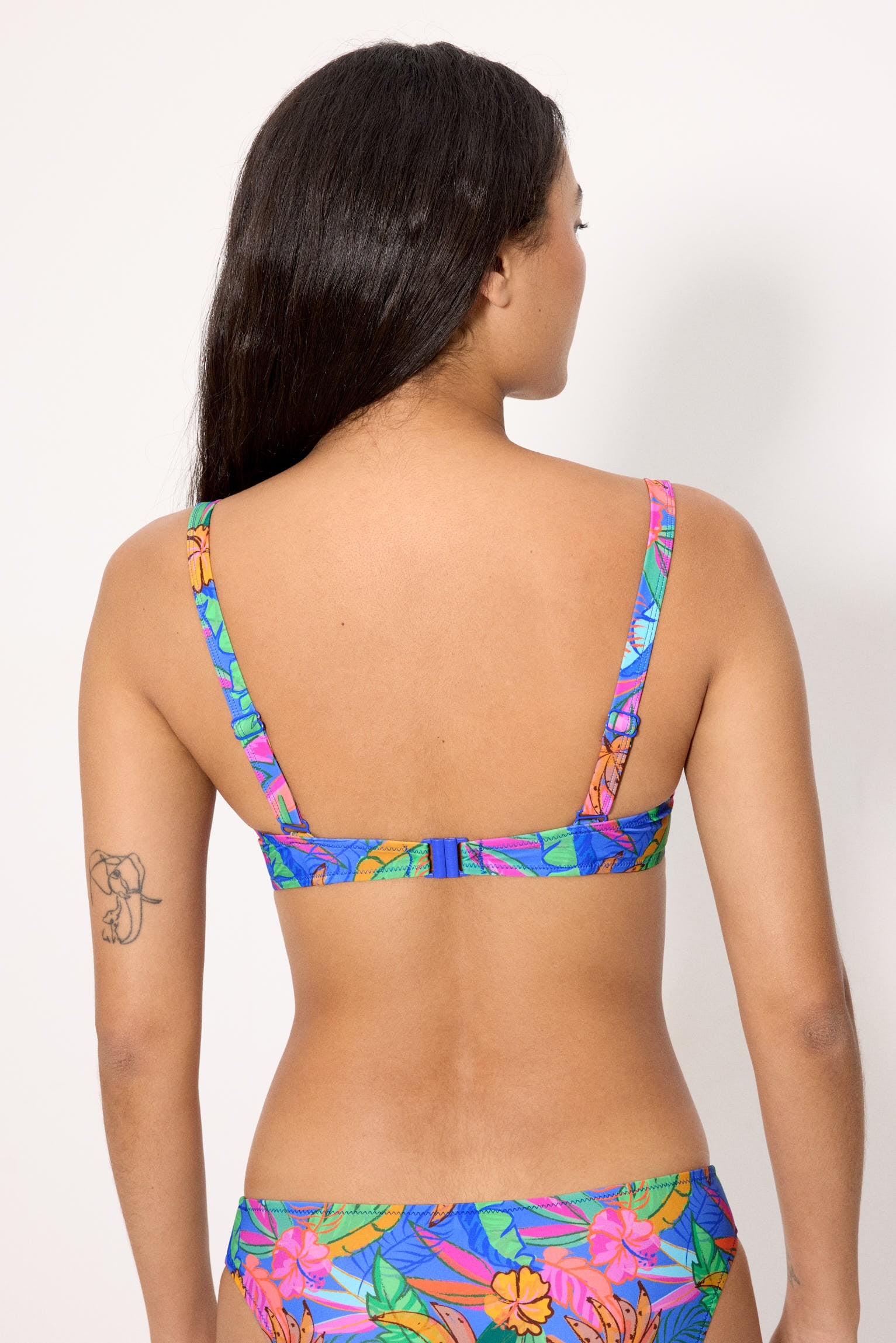 Haut de bikini à imprimé tropical, bonnet B