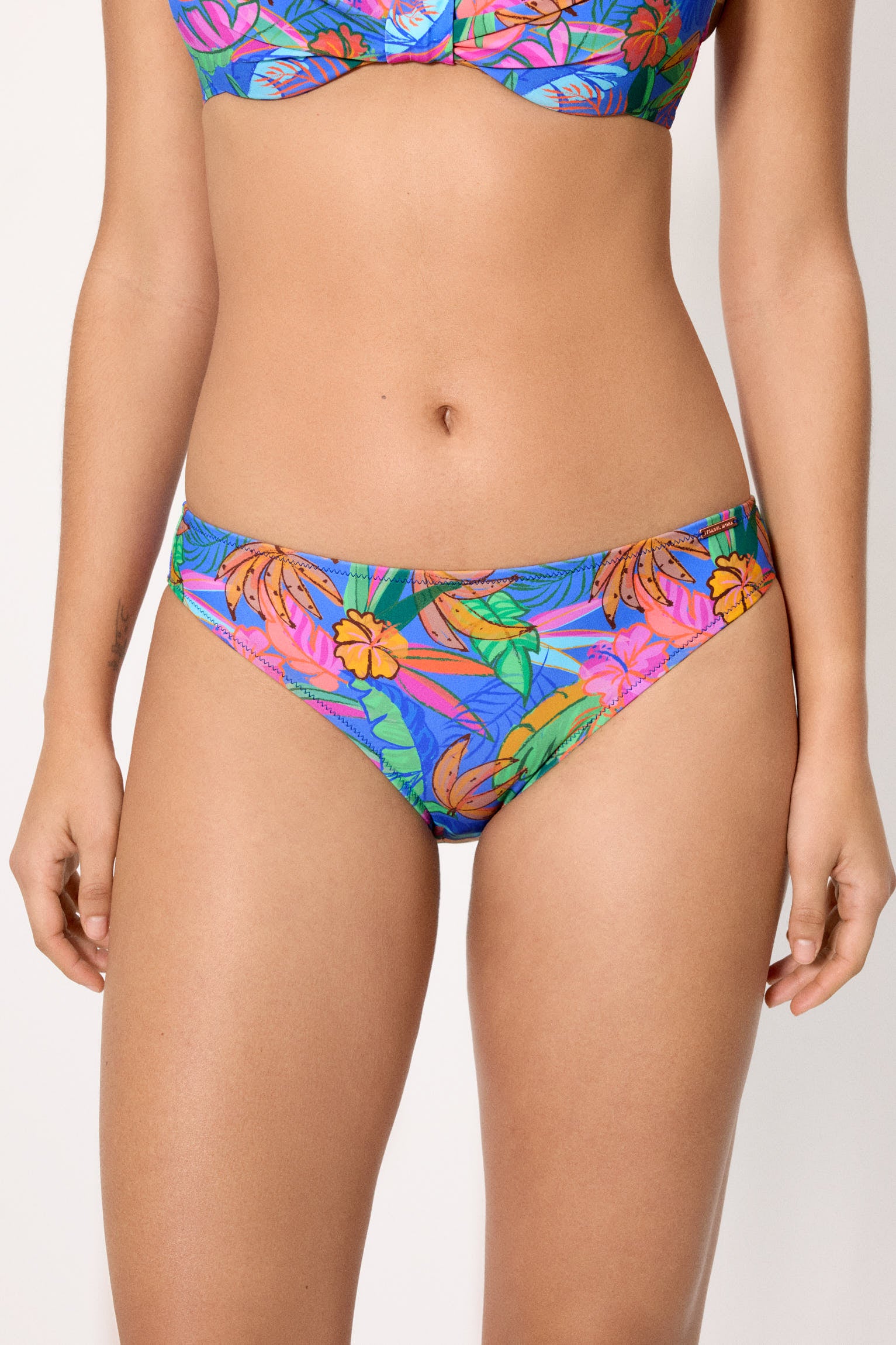 bas de bikini à imprimé tropical