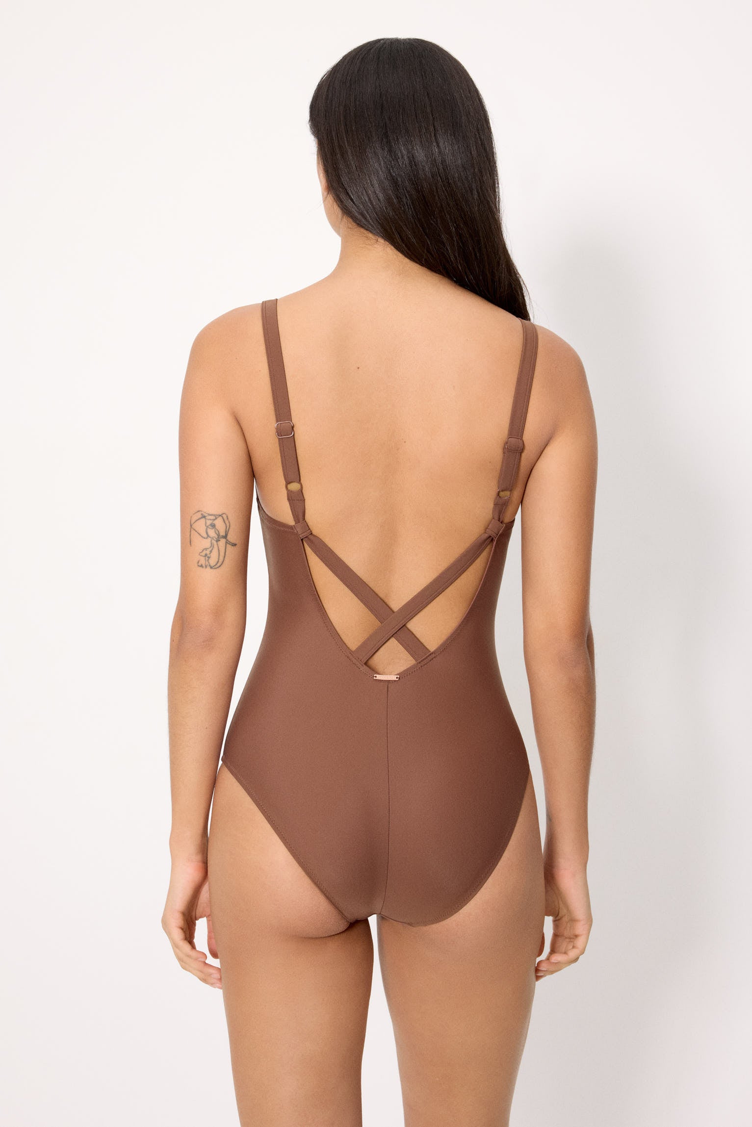 Maillot de bain gainant marron, bonnet B