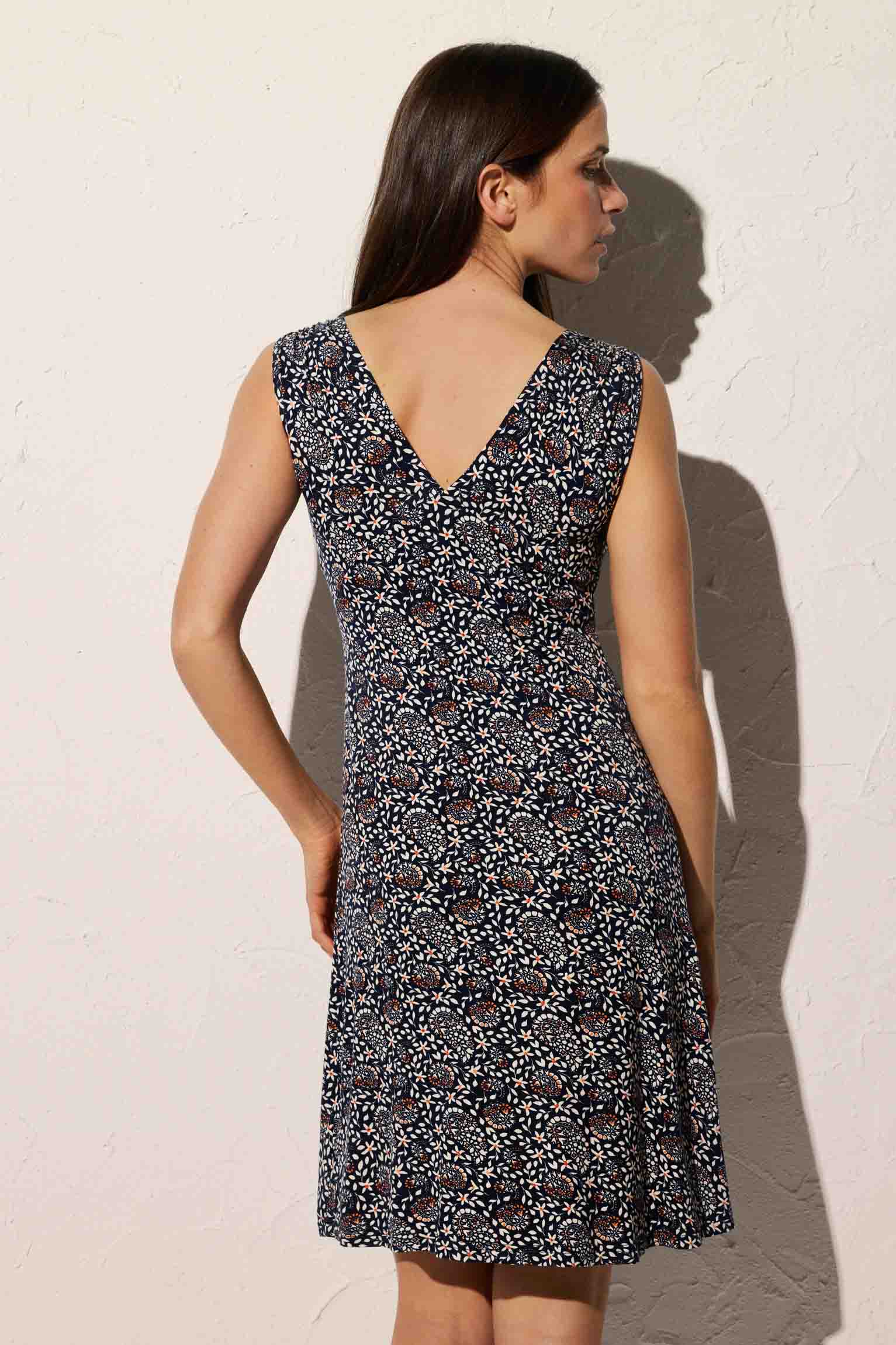 Vestido de playa corto con estampado floral de tirantes - Ysabel Mora