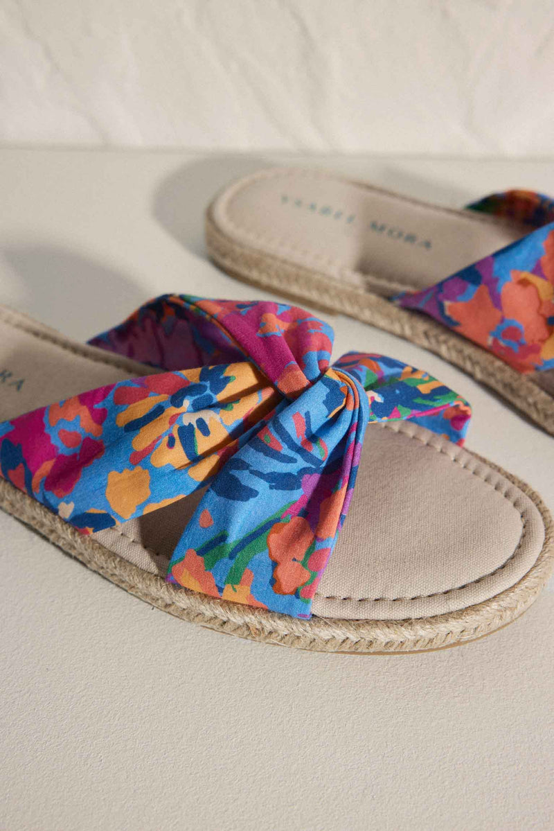 Sandales à imprimé floral avec semelle intérieure confortable en coton