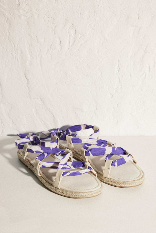 Sandales confort à brides violettes interchangeables et réglables