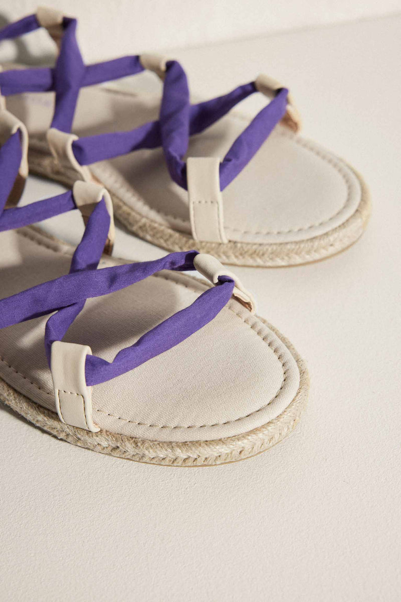 Sandales confort à brides violettes interchangeables et réglables