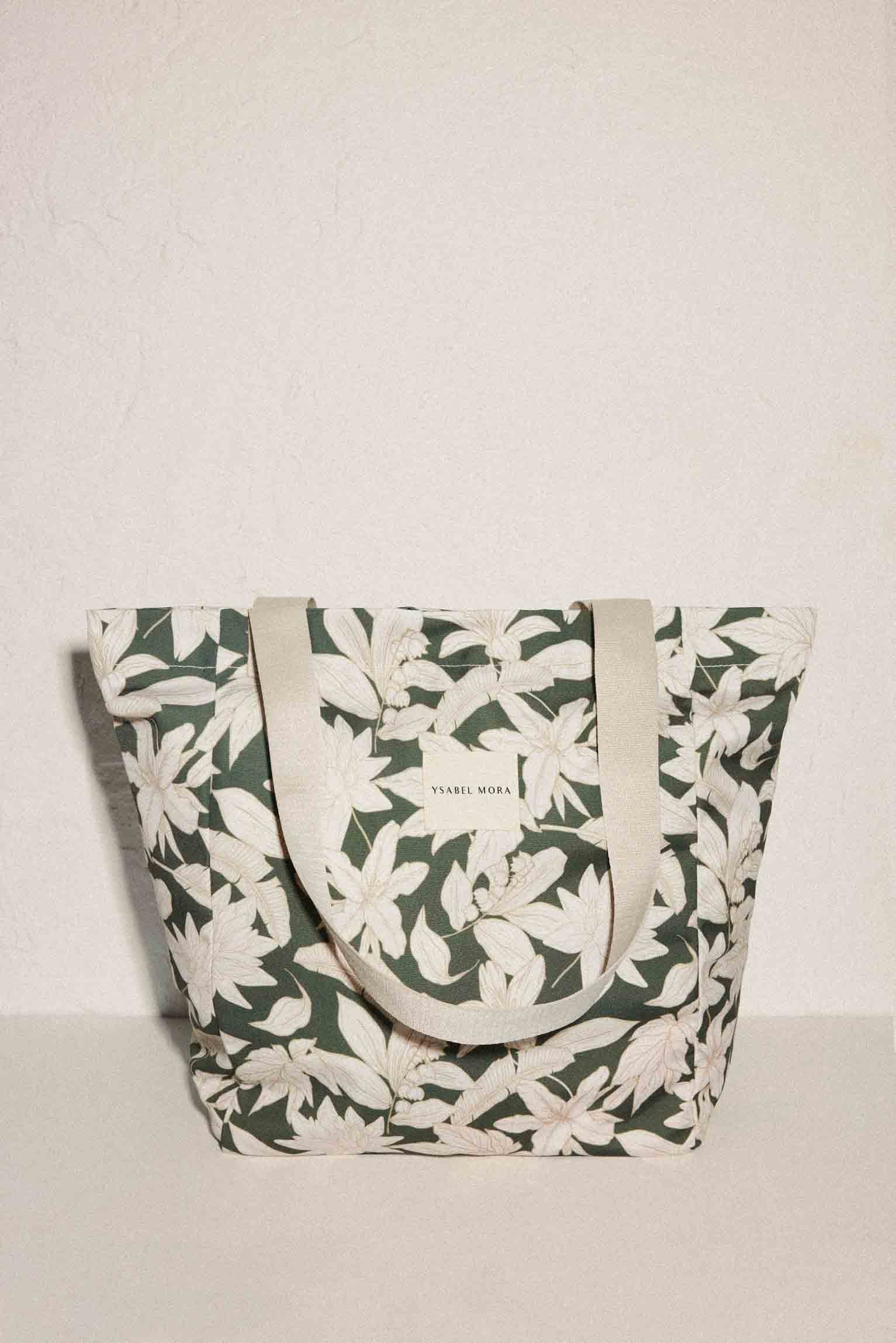 Sac de plage à imprimé fleuri et trousse de toilette amovible