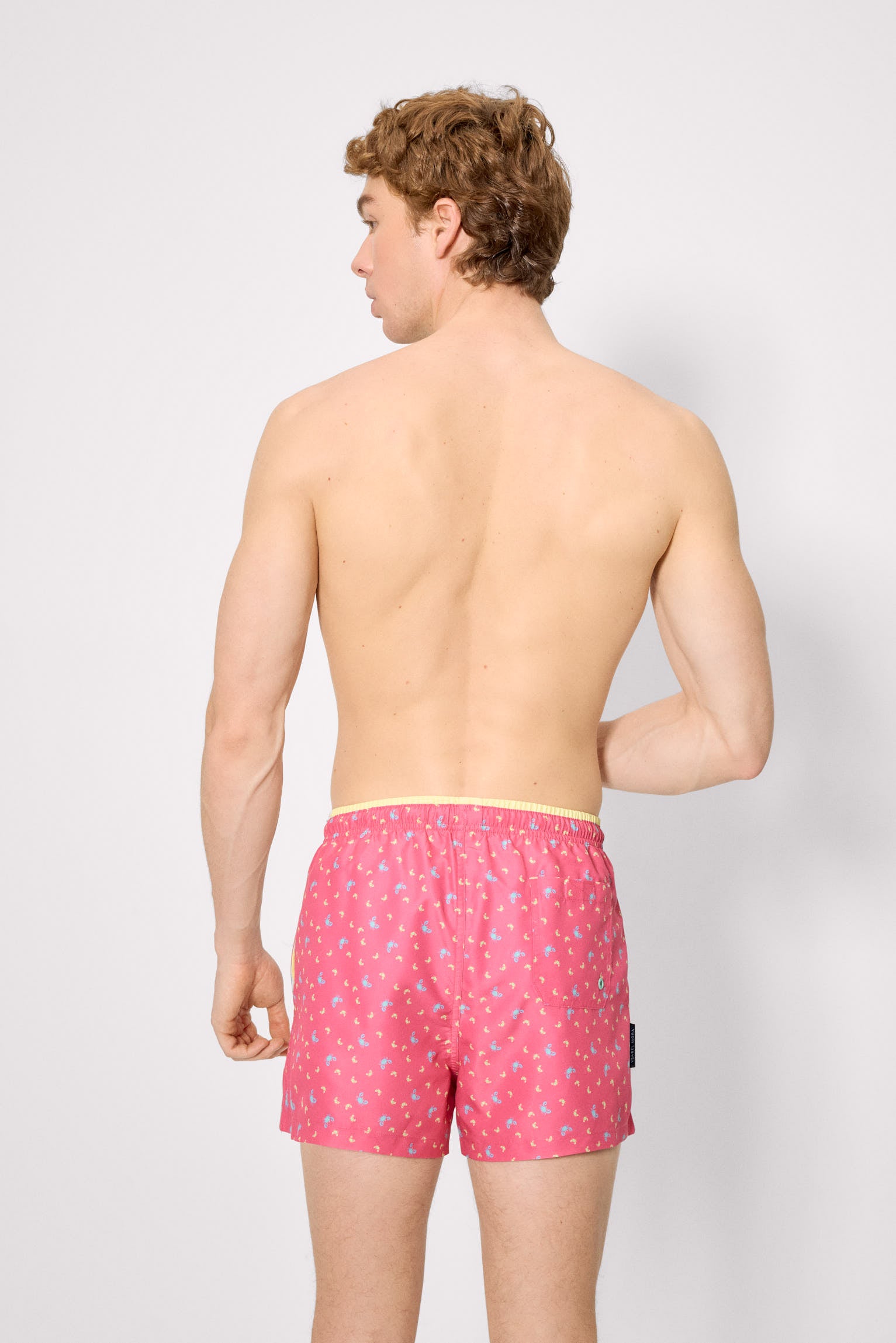 Bañador medio estampado cangrejos rosa - Ysabel Mora