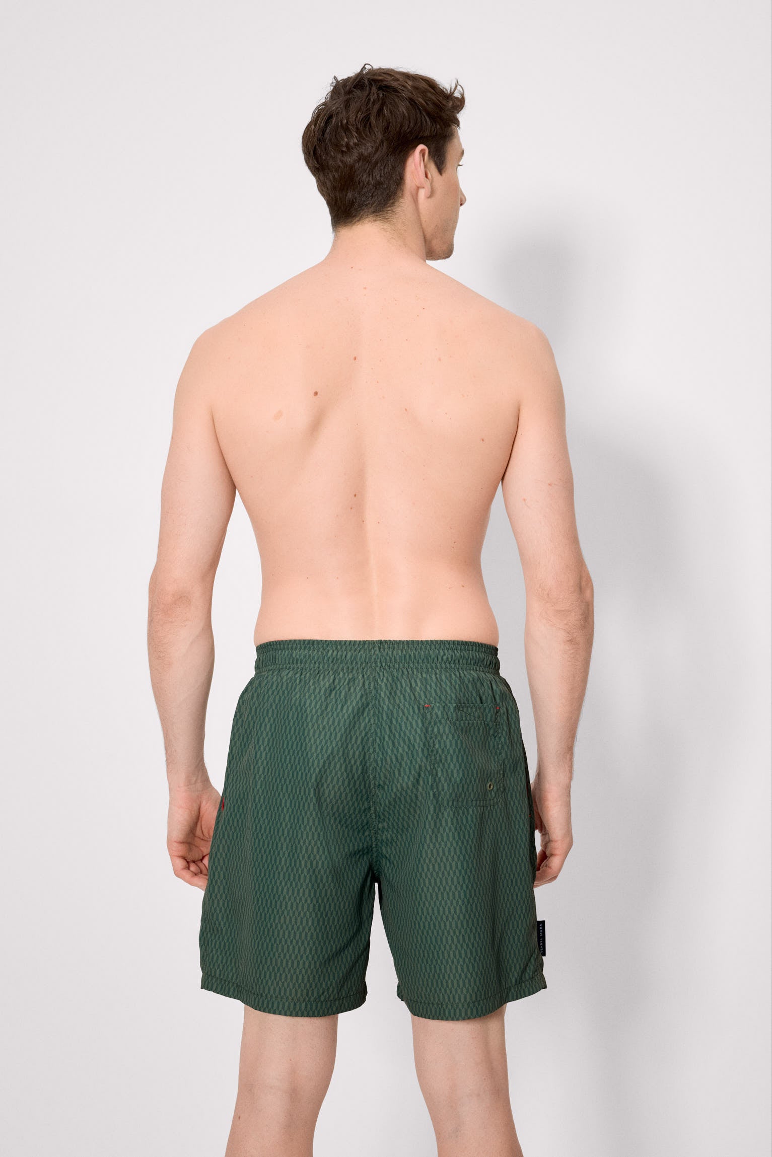 Maillot de bain long à imprimé ethnique vert