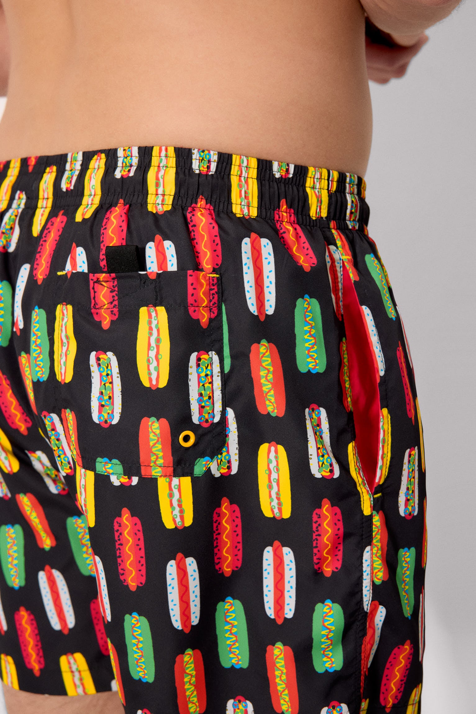 Maillot de bain taille moyenne imprimé hot-dog multicolore Sockarrats