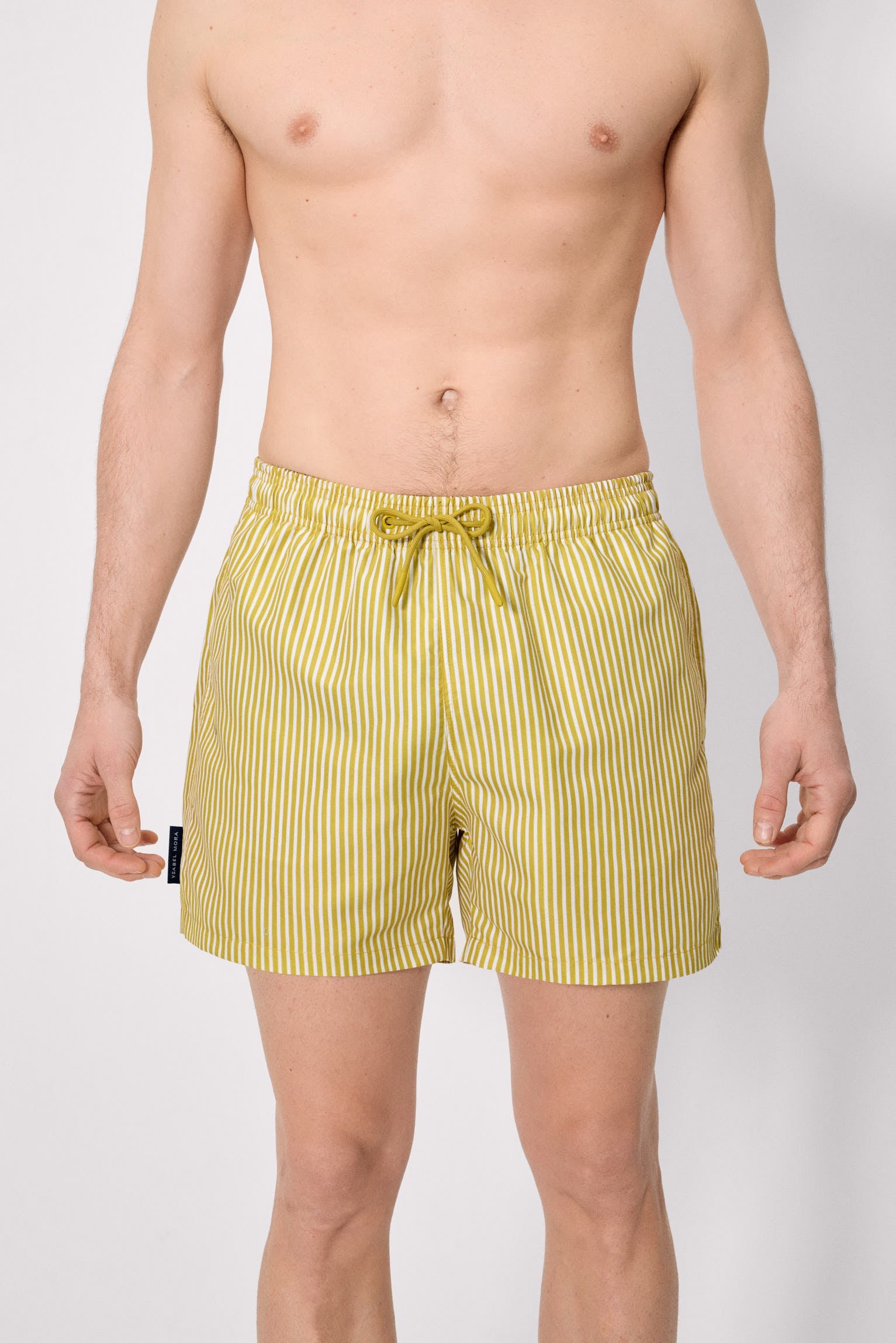 maillot de bain une pièce à rayures jaunes