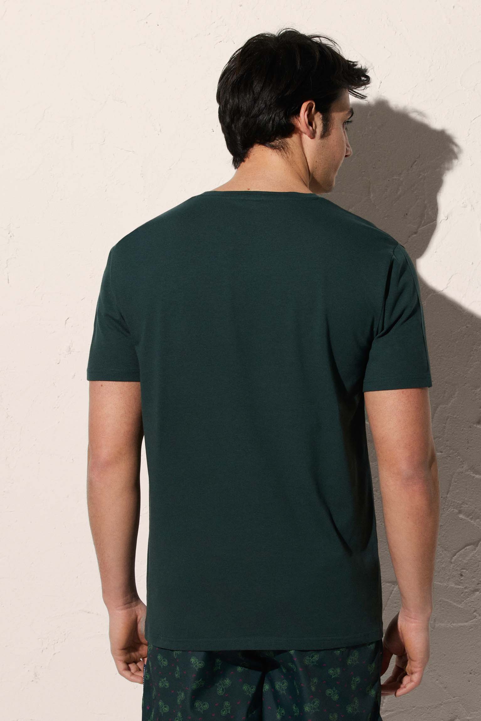 T-shirt homme imprimé vélo vert