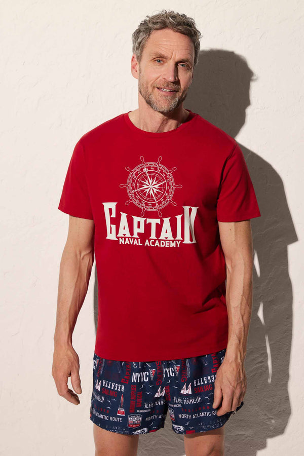 T-shirt homme imprimé capitaine