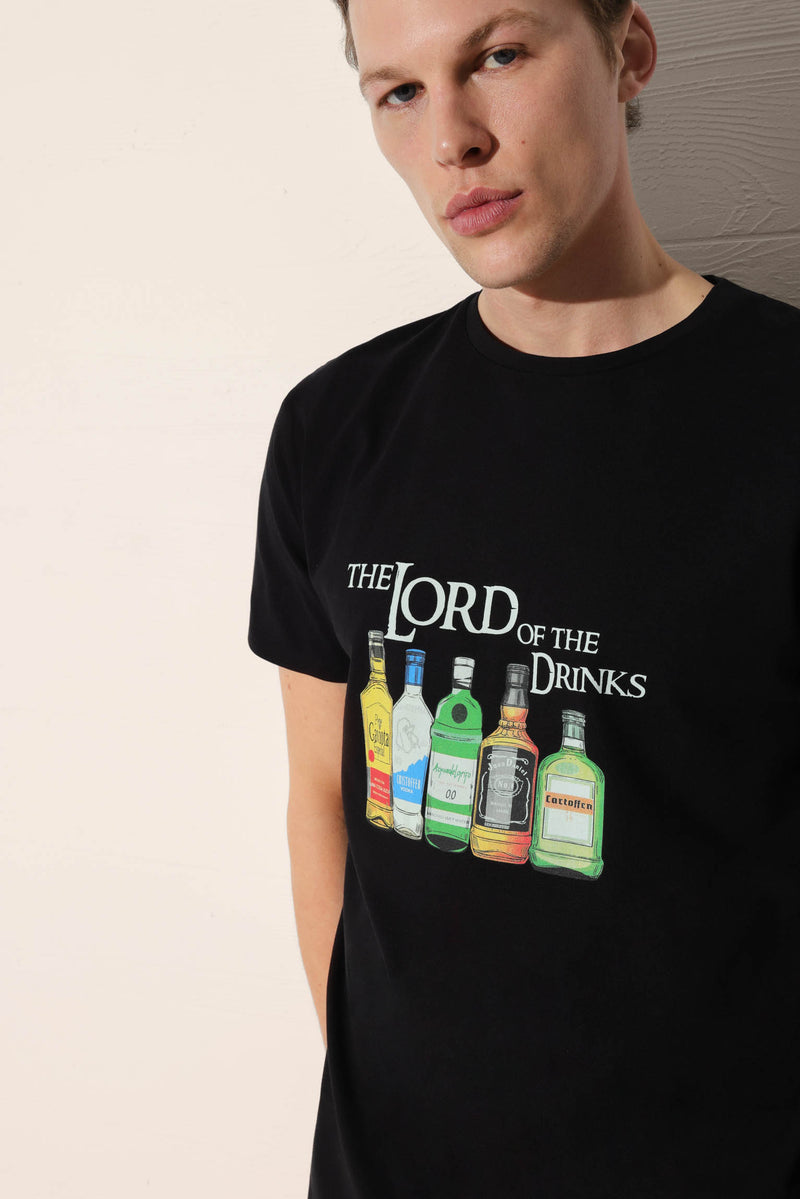 T-shirt homme imprimé bouteille