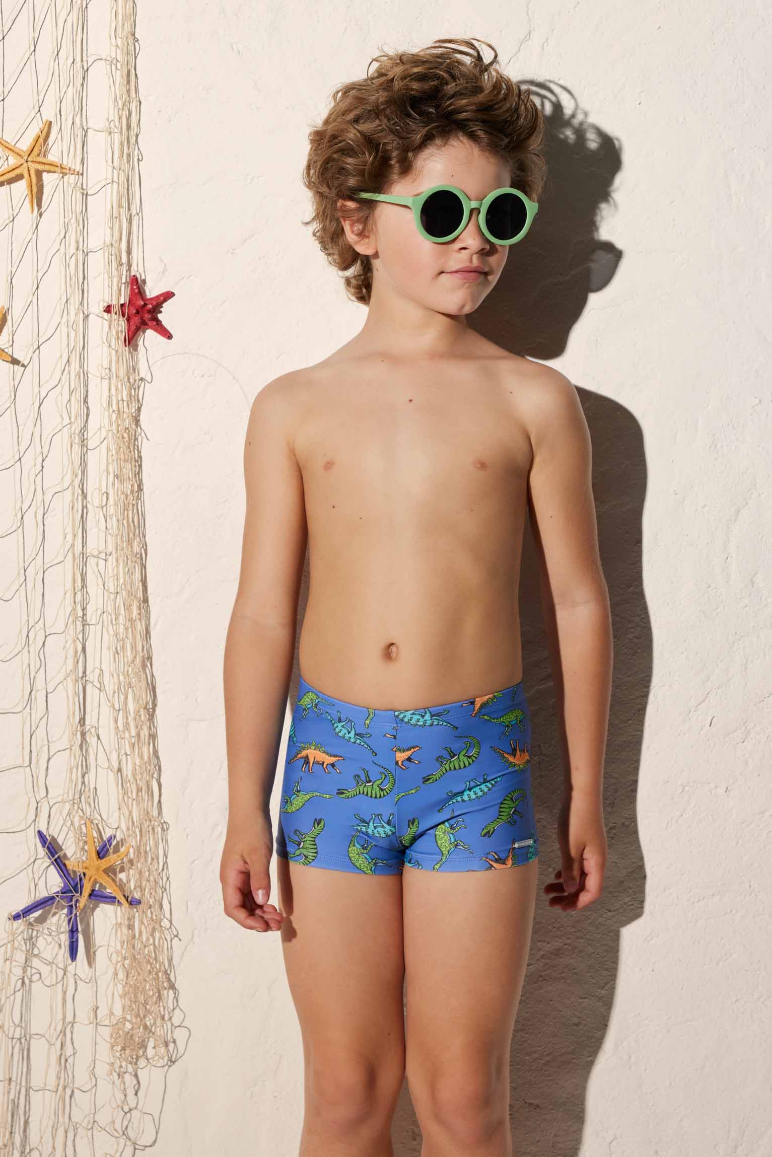 Maillot de bain boxer garçon imprimé dinosaures