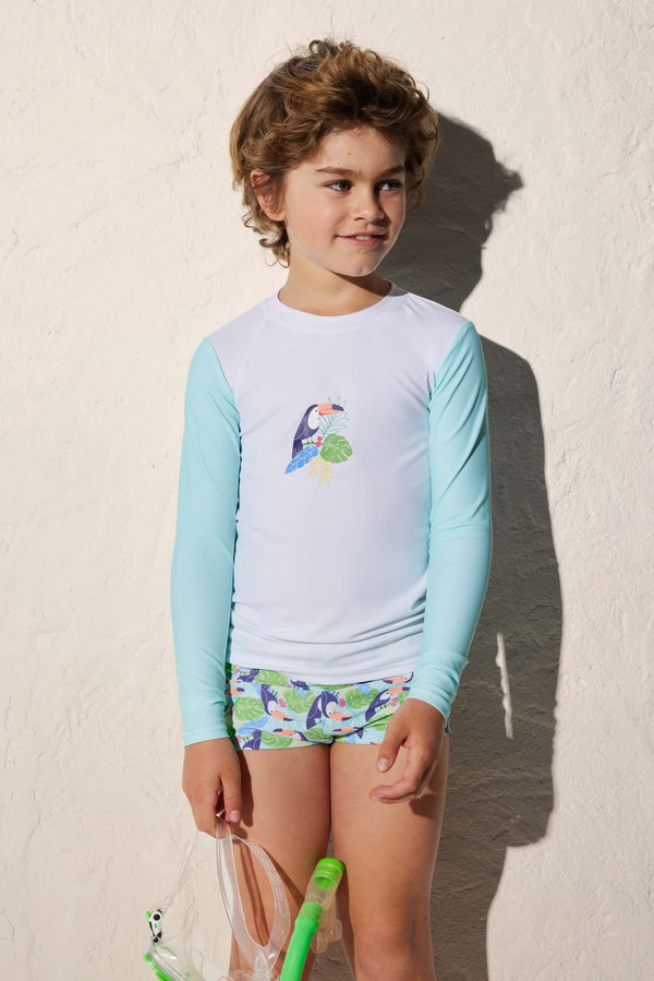 T-shirt de maillot de bain garçon imprimé toucan