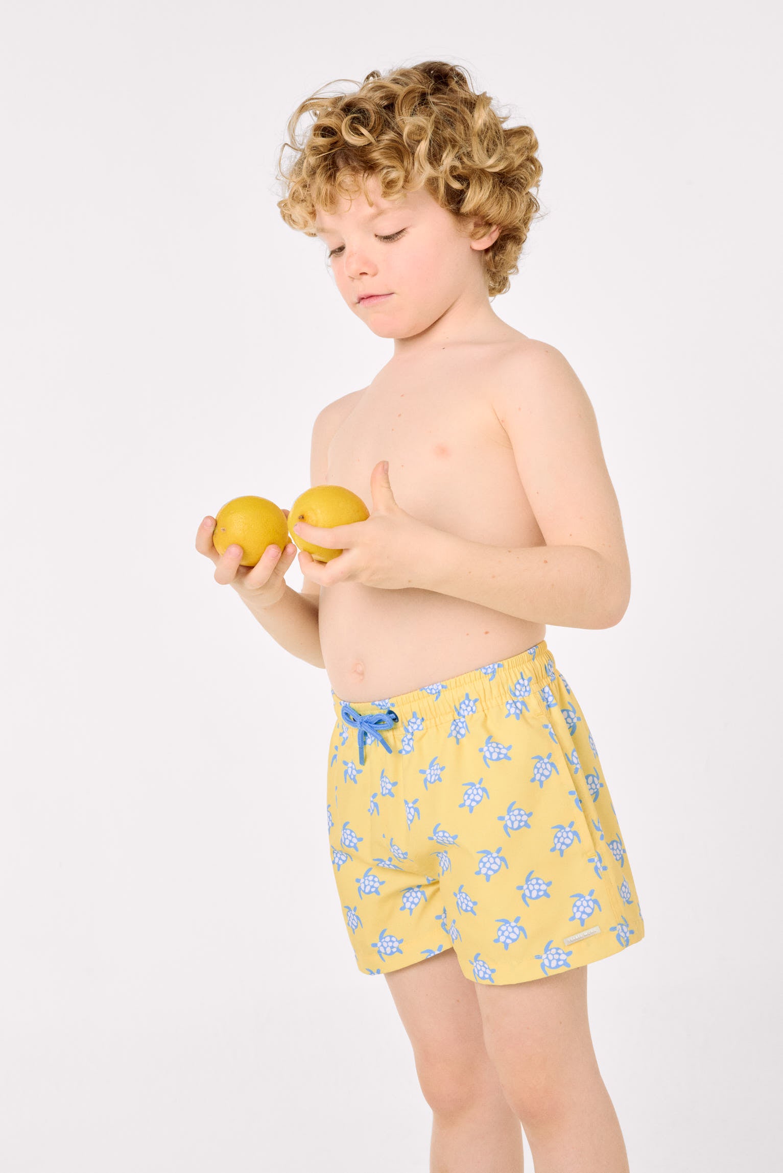 Bañador niño corto estampado tortugas amarillo - Ysabel Mora