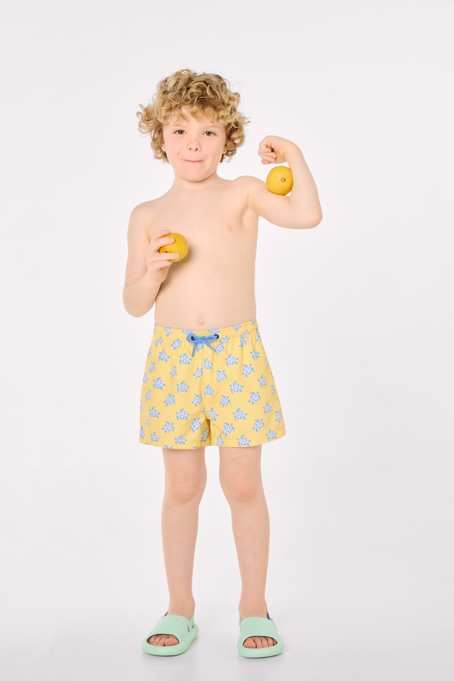 Bañador niño corto estampado tortugas amarillo - Ysabel Mora
