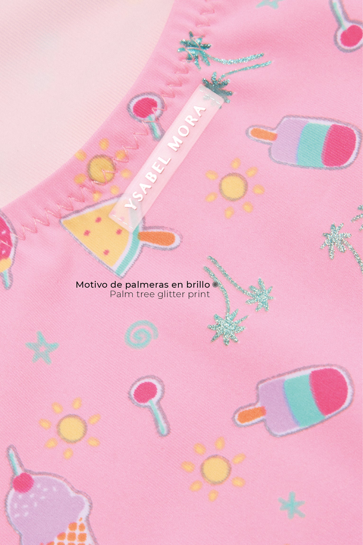 Maillot de bain fille avec découpes et nœuds, imprimé été