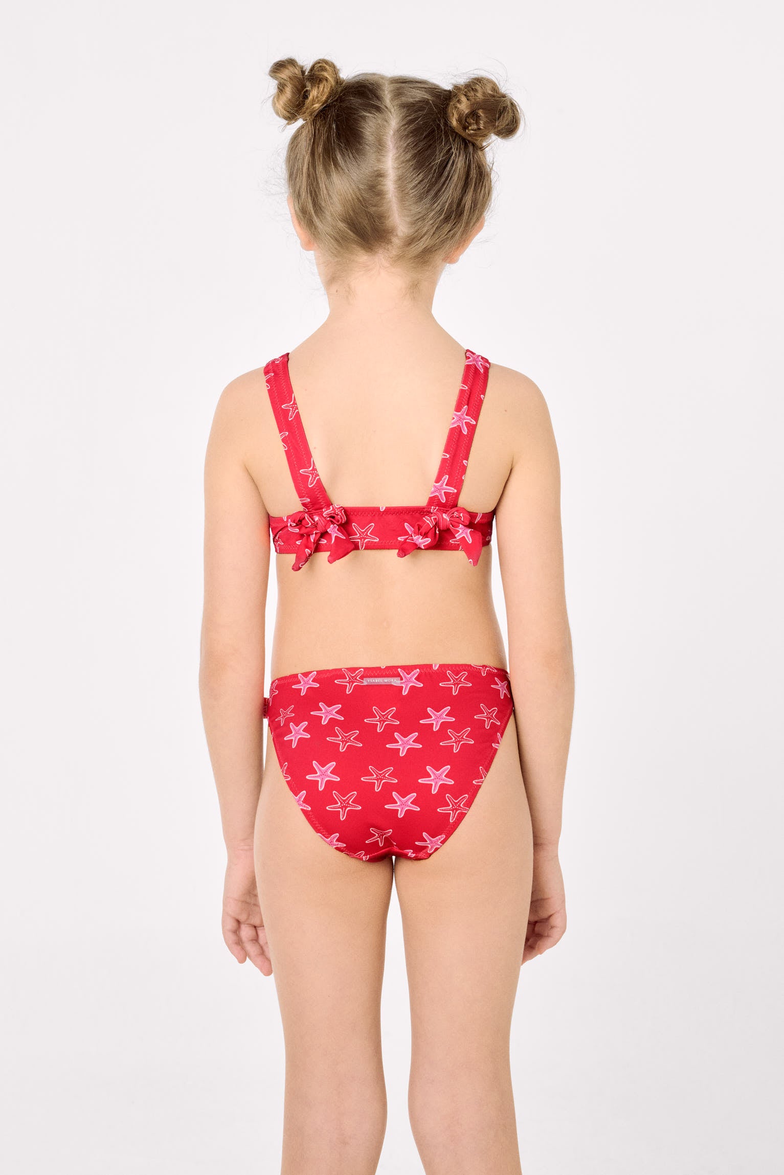 Bikini pour fille avec volants et nœuds, imprimé étoiles de mer