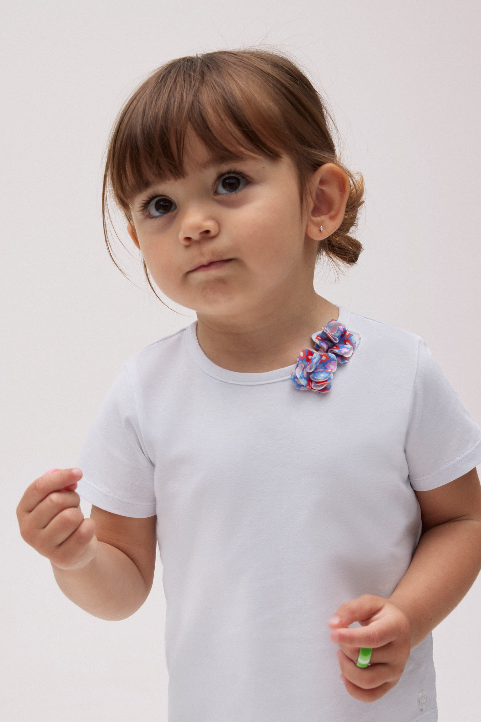 Ensemble maillot de bain bébé petites fleurs et t-shirt