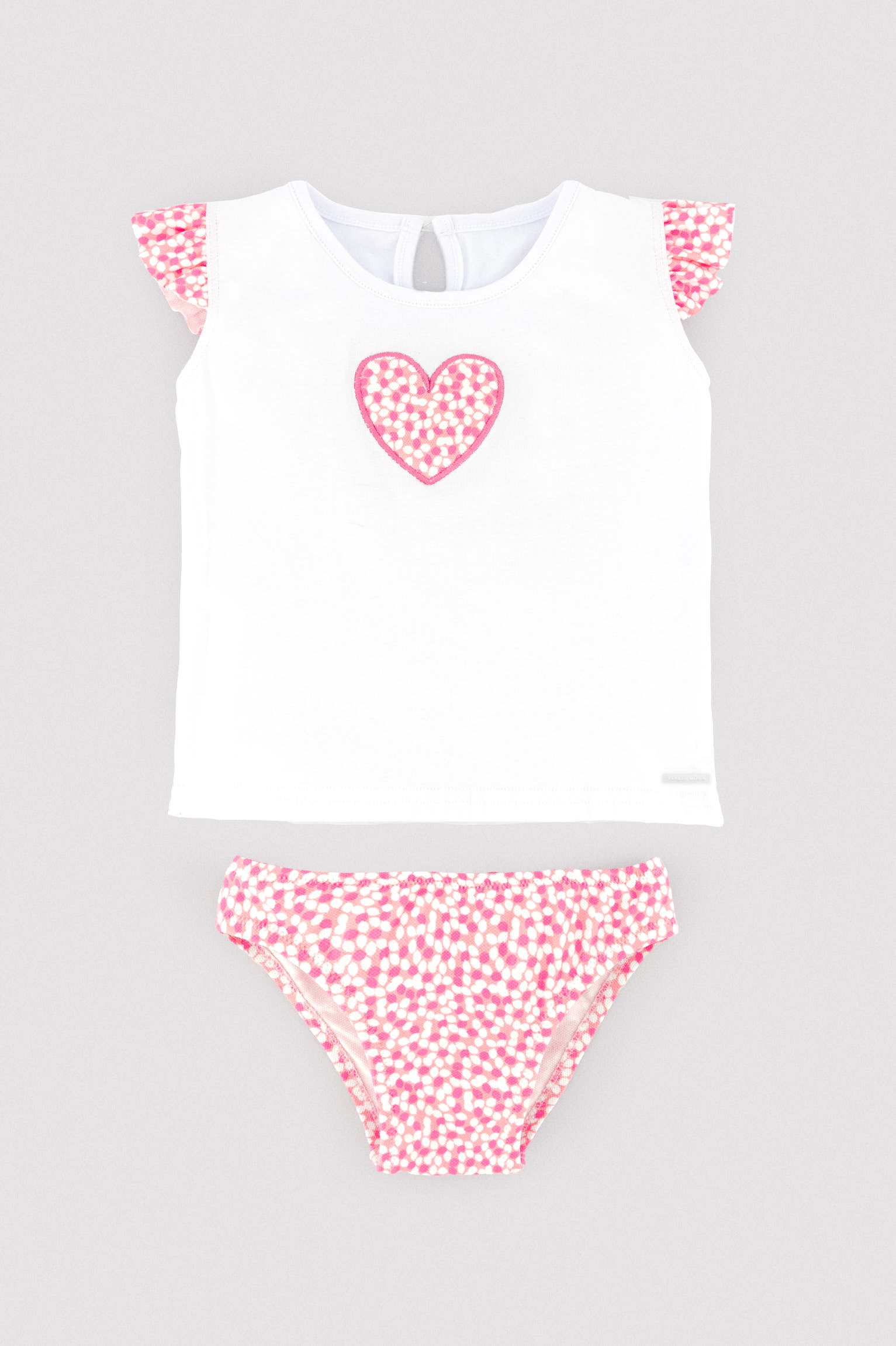 Conjunto bebé camiseta dibujo corazón y braguita estampada - Ysabel Mora