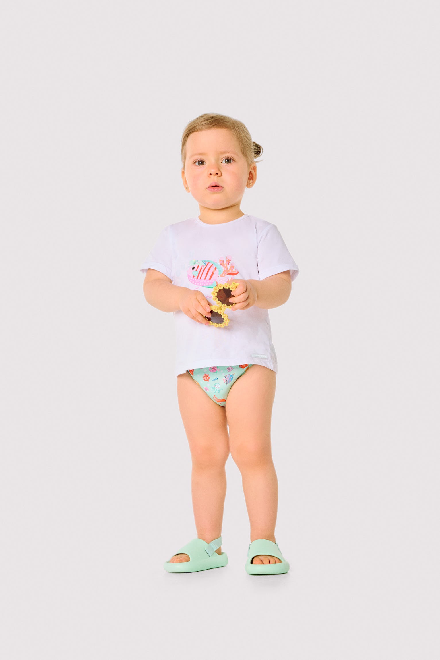 Conjunto bebé camiseta y braguita estampado fauna marina - Ysabel Mora